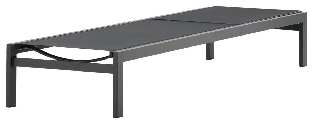 Sonnenliege Copacabana ca. 60x30x195 cm Schwarz - Schwarz, KONVENTIONELL, Metall (60/30/195cm) - Gardenson