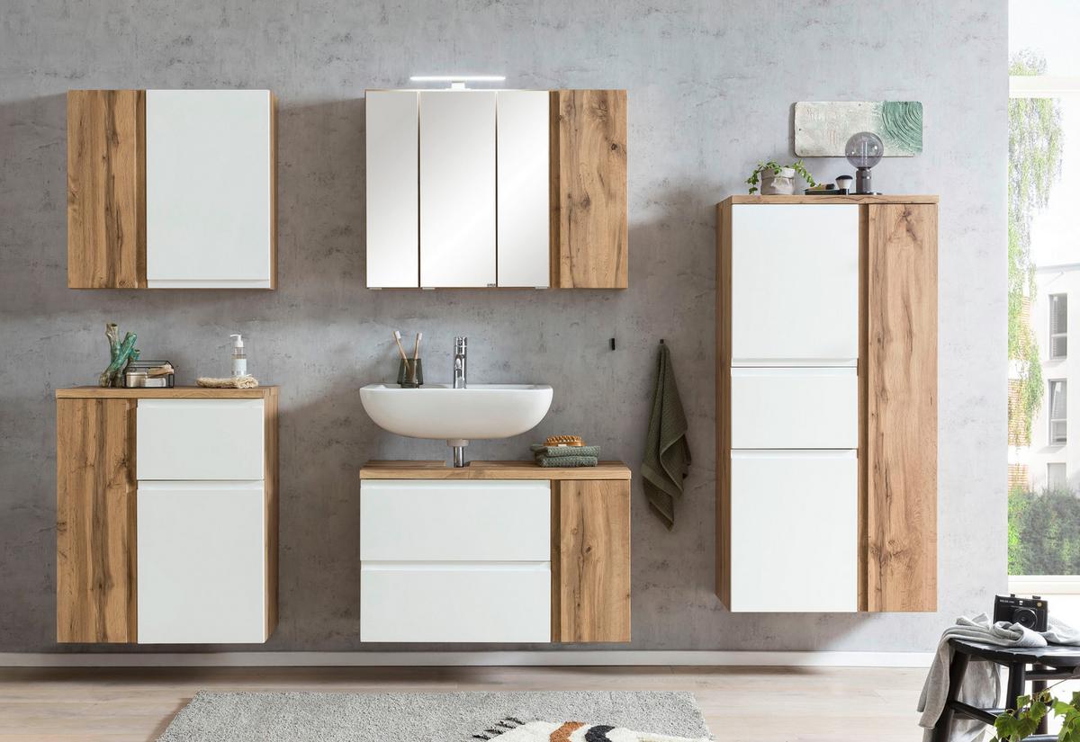 Hängeschrank Varese ca. 65x64 cm Weiß/Eiche - Eiche Wotan/Weiß, MODERN, Holzwerkstoff (65/64/20cm) - Held