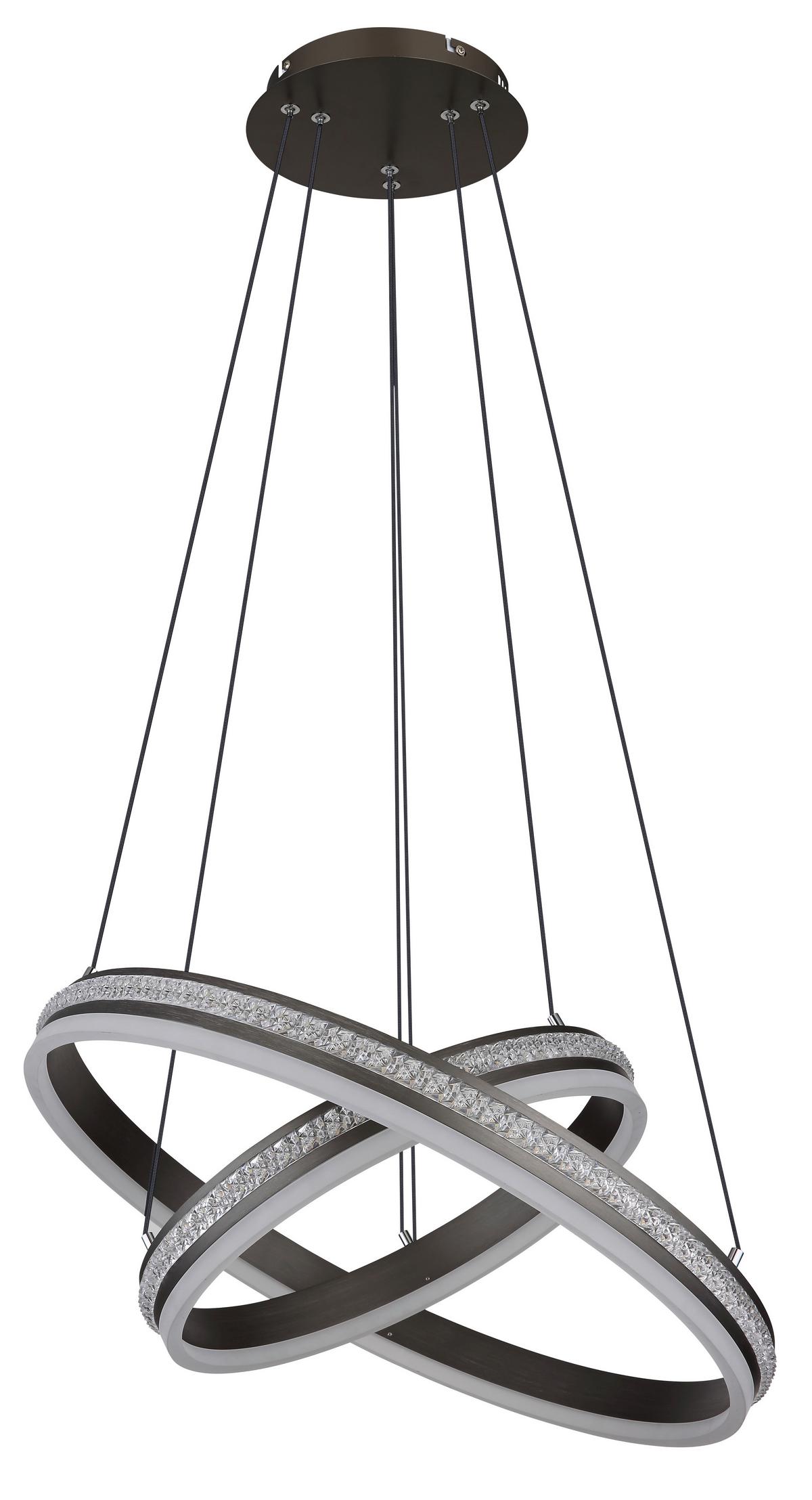 Viseča Led-svetilka Grouni, S Sijalko - barve titana/opal, Design, kovina/umetna masa (60/120cm) - Globo