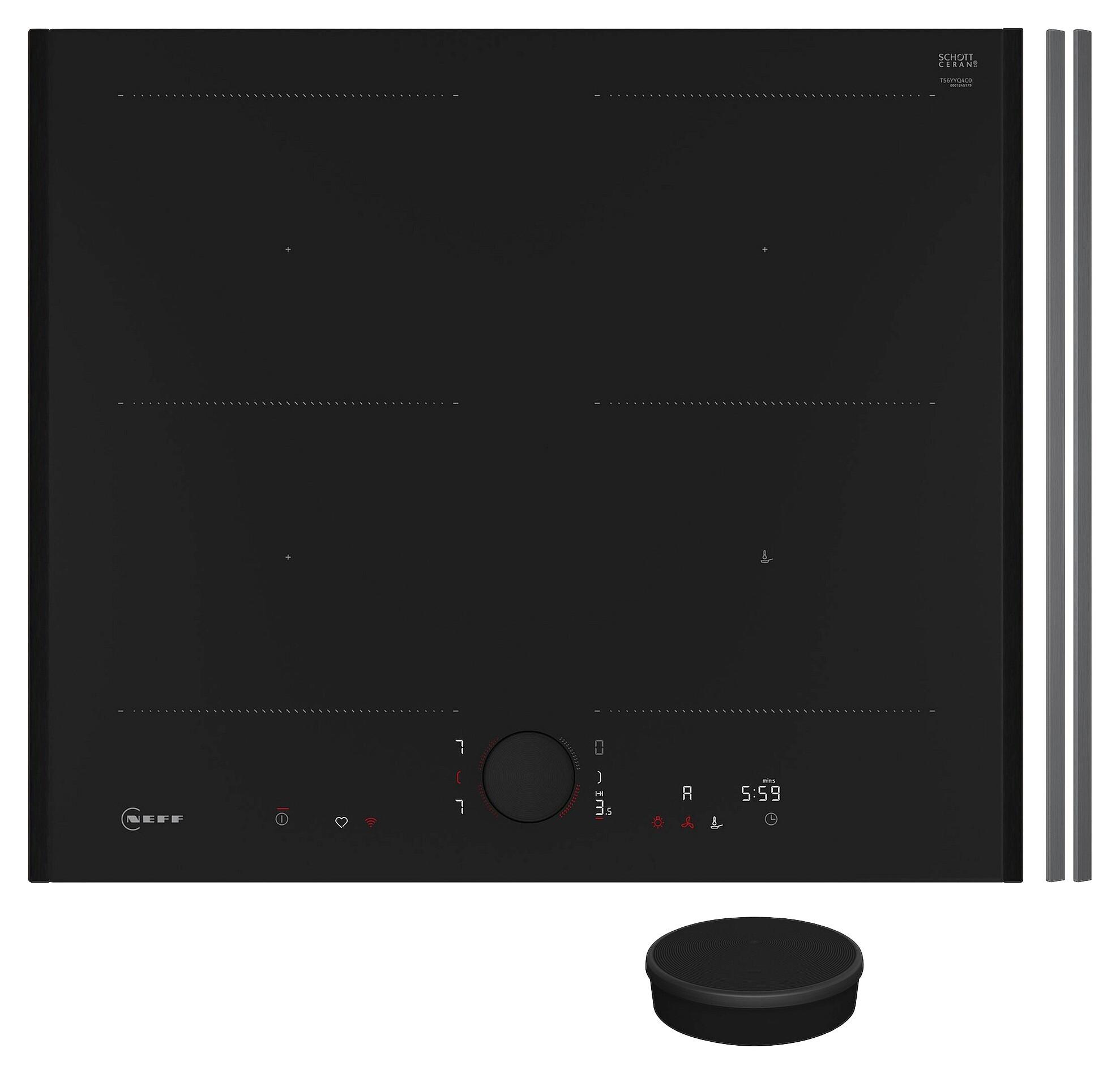 Induktionskochfeld T56TQD Schwarz - Schwarz, MODERN, Glas (61,4/5,1/52,7cm) - Neff