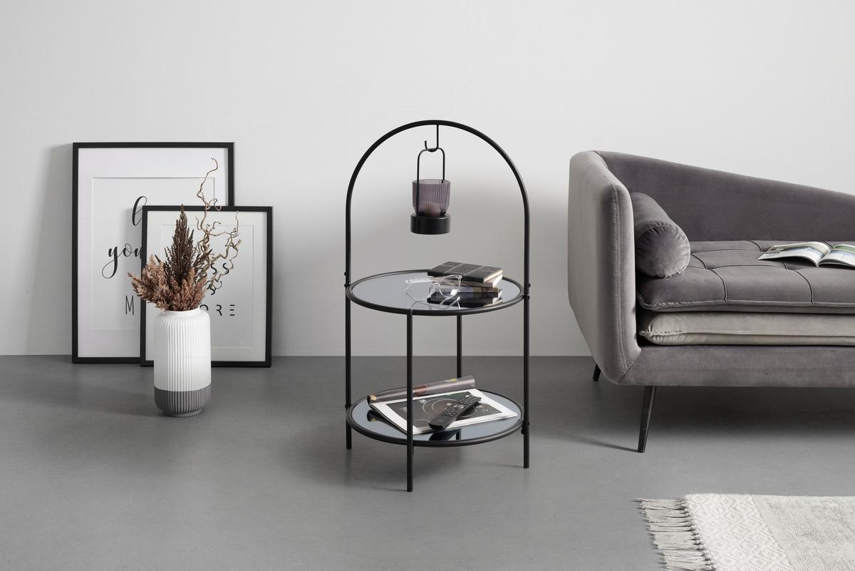 Stolić Nobile - crna, Moderno, staklo/metal (42/42/80cm) - Premium Living