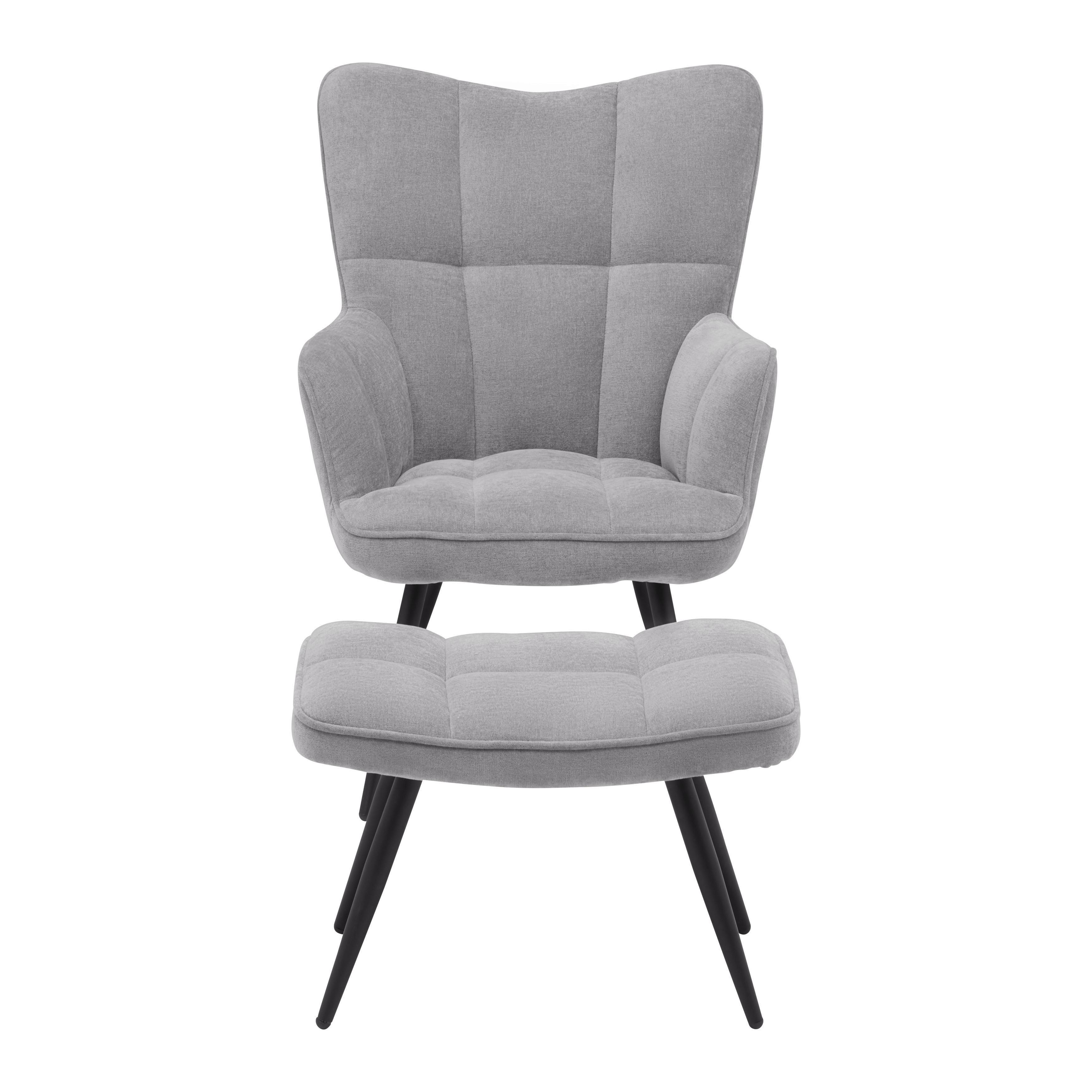 FÅTÖLJ ALEX -BASED- - grå/svart, Modern, metall/textil (68/100/78cm) - Based
