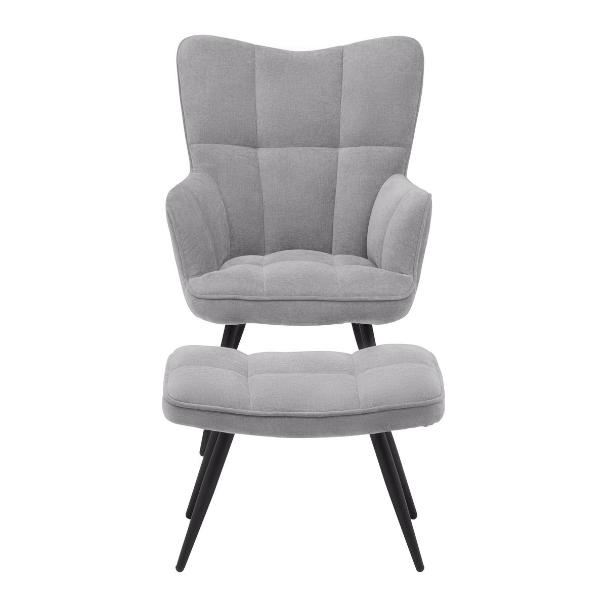 Sessel Alex Grau - Schwarz/Grau, MODERN, Textil/Metall (68/100/78cm) - Based