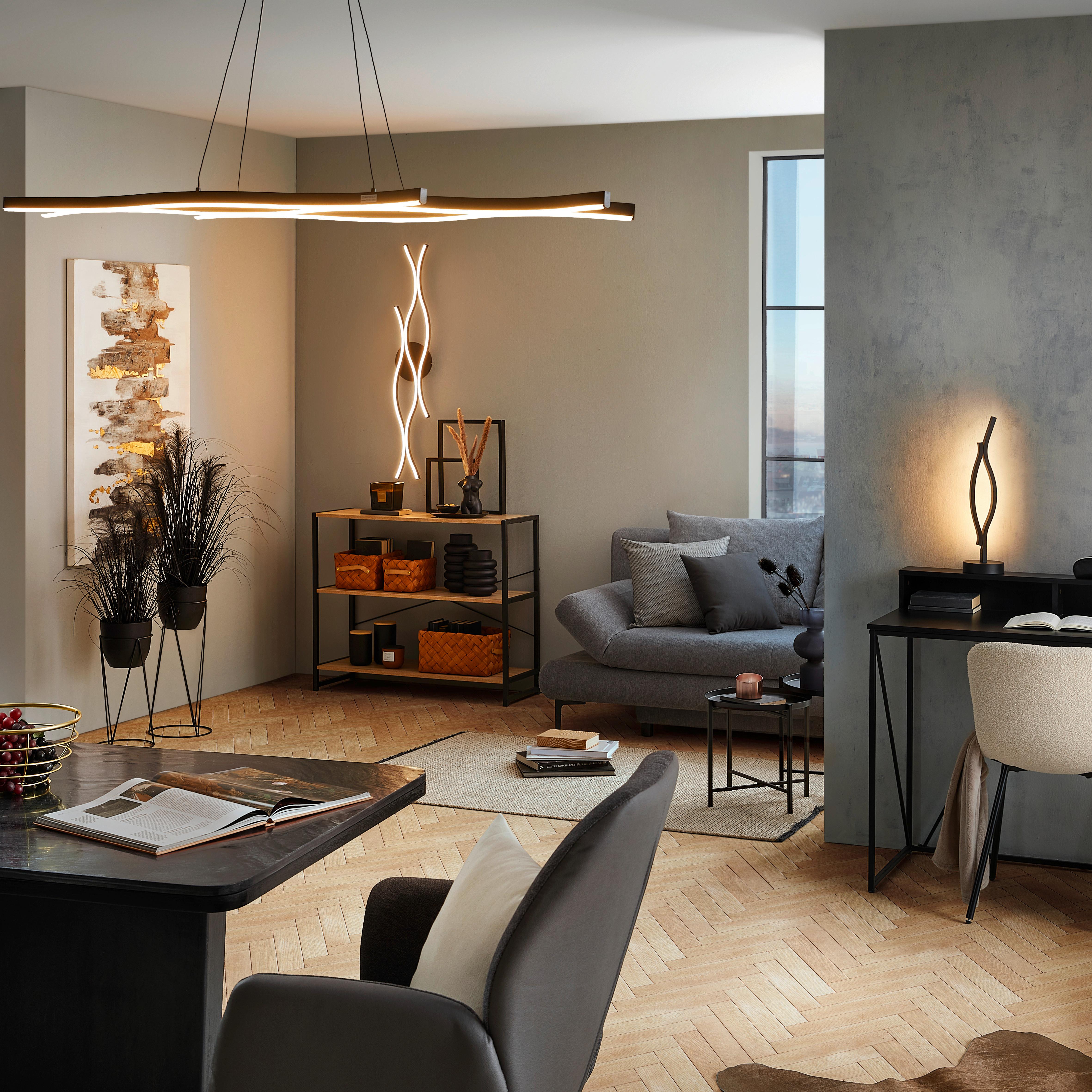 Led Állólámpa Relo - fekete/opál, Modern, műanyag/fém (20/135cm) - Mömax