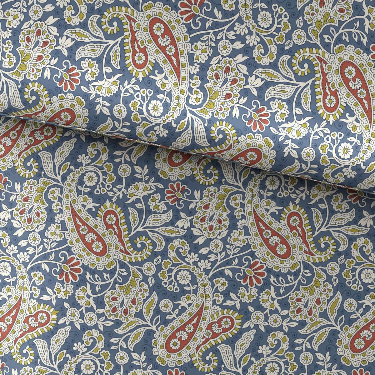 Bettwäsche Paisley ca.160x210cm - Blau, Romantik / Landhaus, Textil (160/210cm) - Premium Living