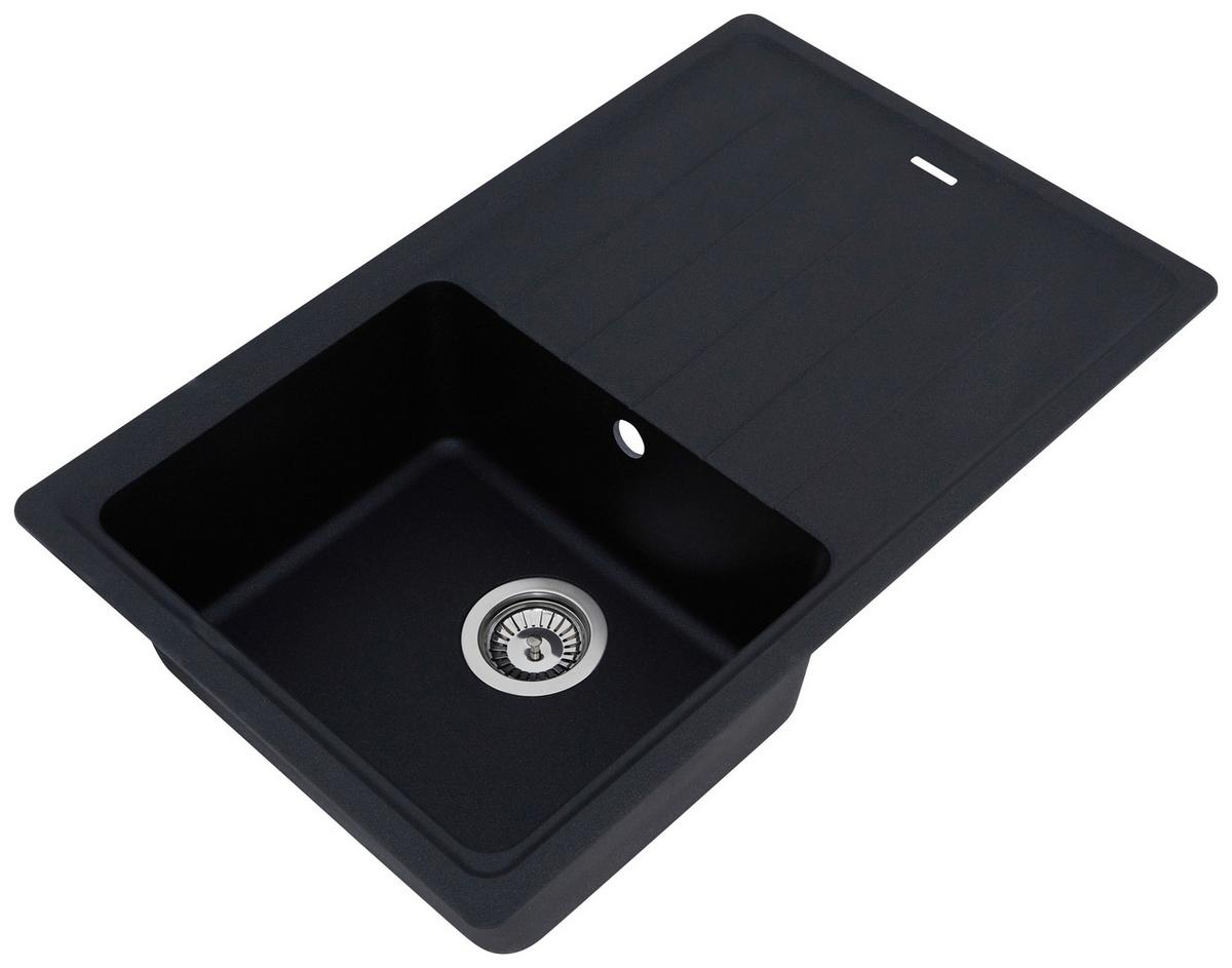 Granitspüle Columbia ca. 78x18,5x50 cm Schwarz - Schwarz, Trend, Stein (78/18,5/50cm) - Respekta