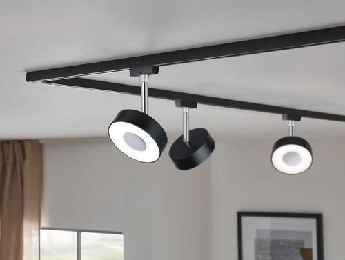 LED-Deckenleuchte Urail Spot Circle max. 5 Watt - Chromfarben/Schwarz, Design, Kunststoff/Metall (9,8/14,7/5cm) - Paulmann