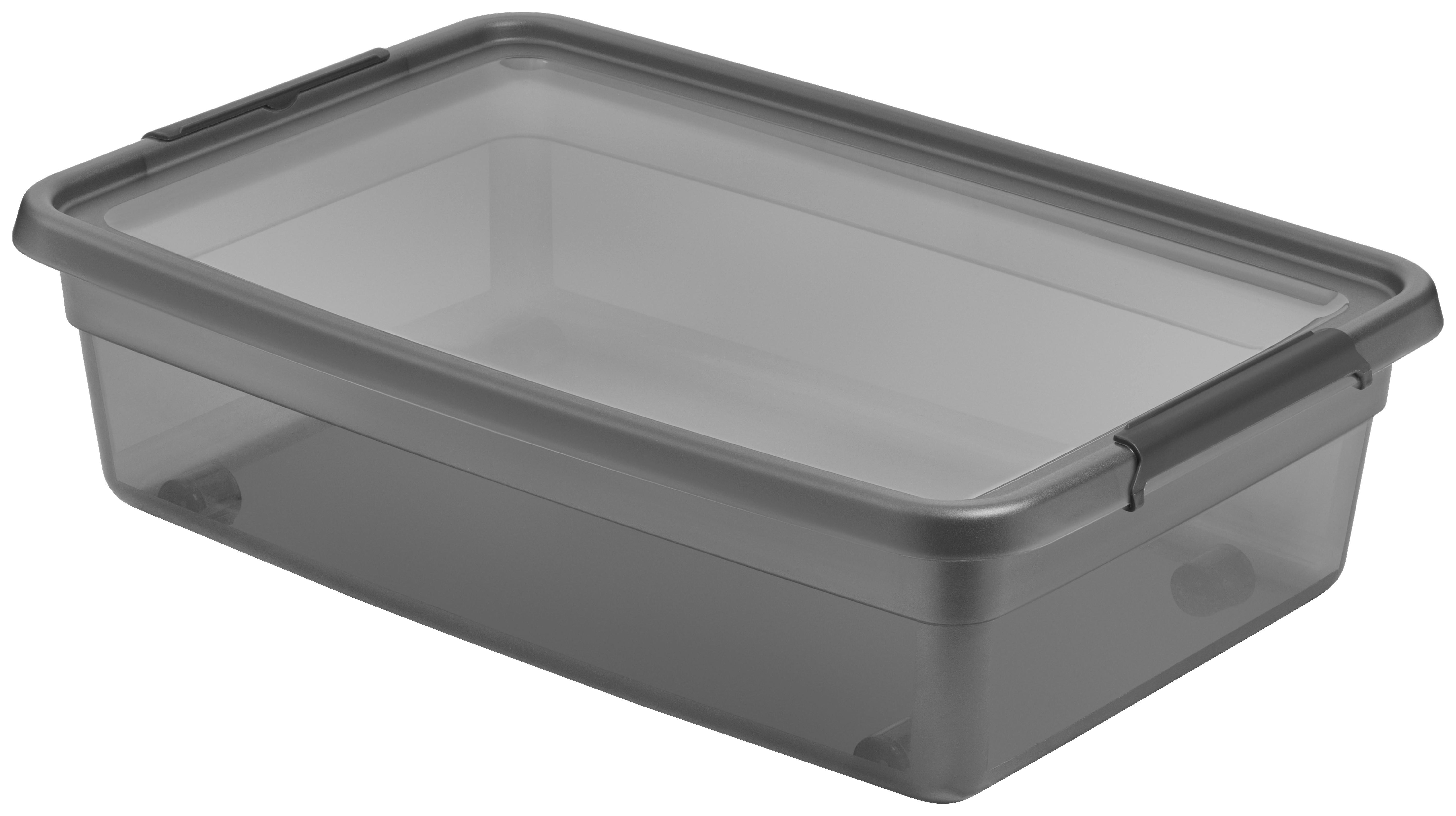 Aufbewahrungsbox Blacky in Schwarz ca. 25l - Transparent/Schwarz, Modern, Kunststoff (58/39/16cm) - Premium Living