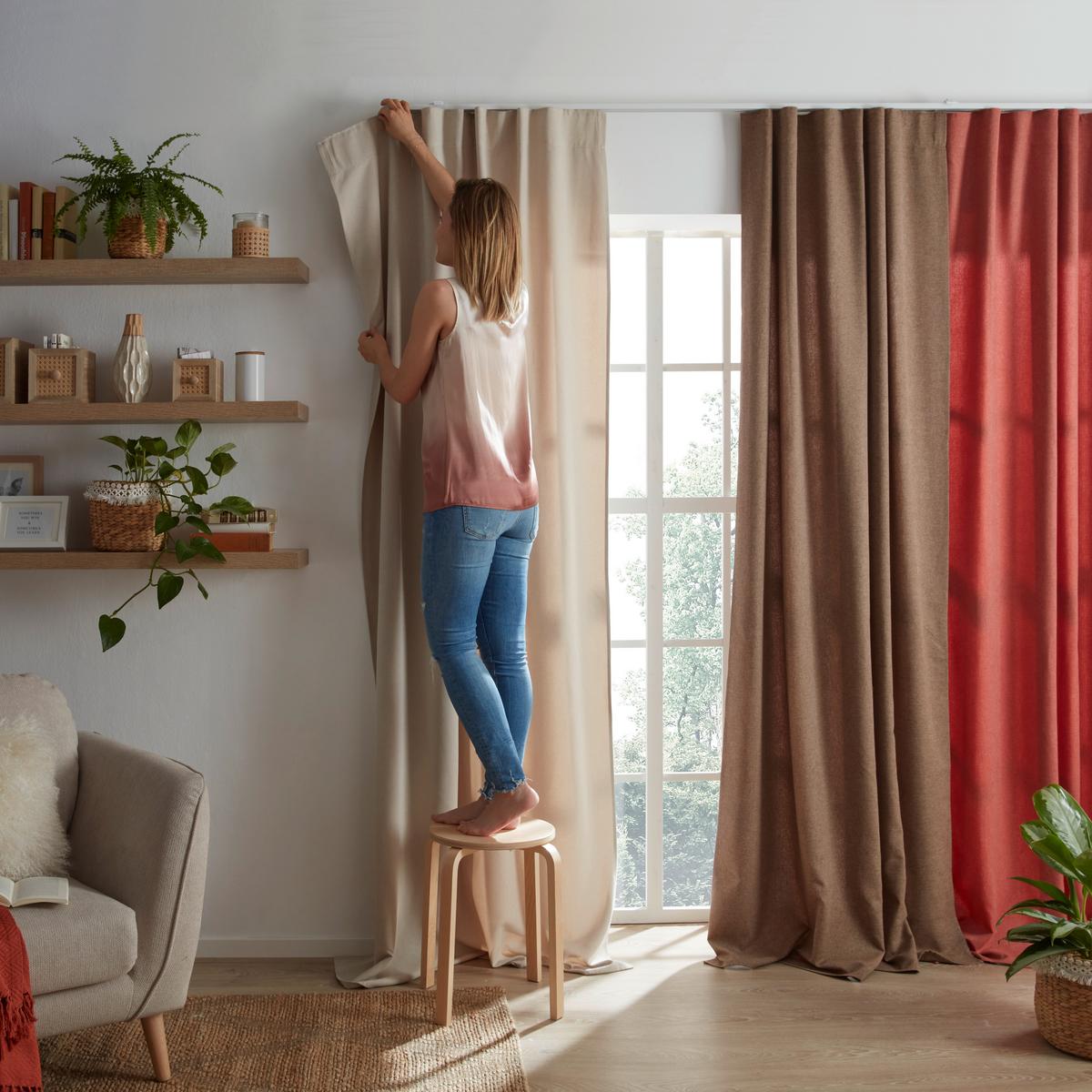 KONČANA ZAVESA ULRICH - opečnato rjava, tekstil (135/245cm) - Modern Living