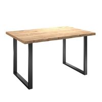 Masă WOOD 160 - culoare natur/negru, Konventionell, lemn/metal (160/75/90cm) - Modern Living