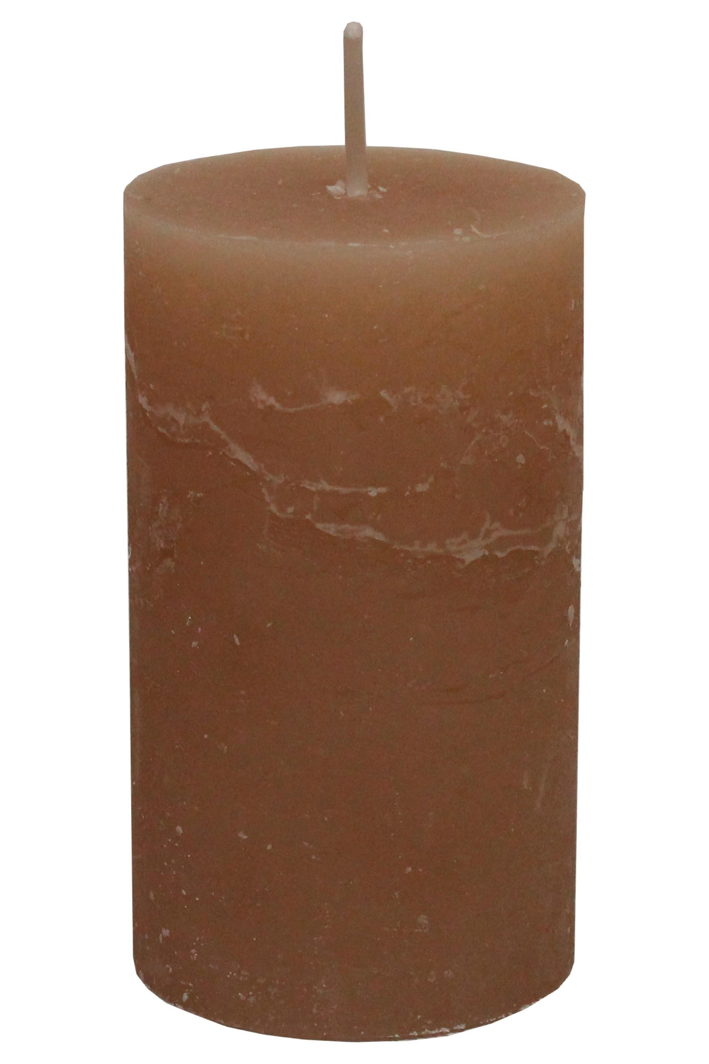 Stumpenkerze Lia in Sandfarben - Sandfarben, Modern (6,8/12cm) - Premium Living