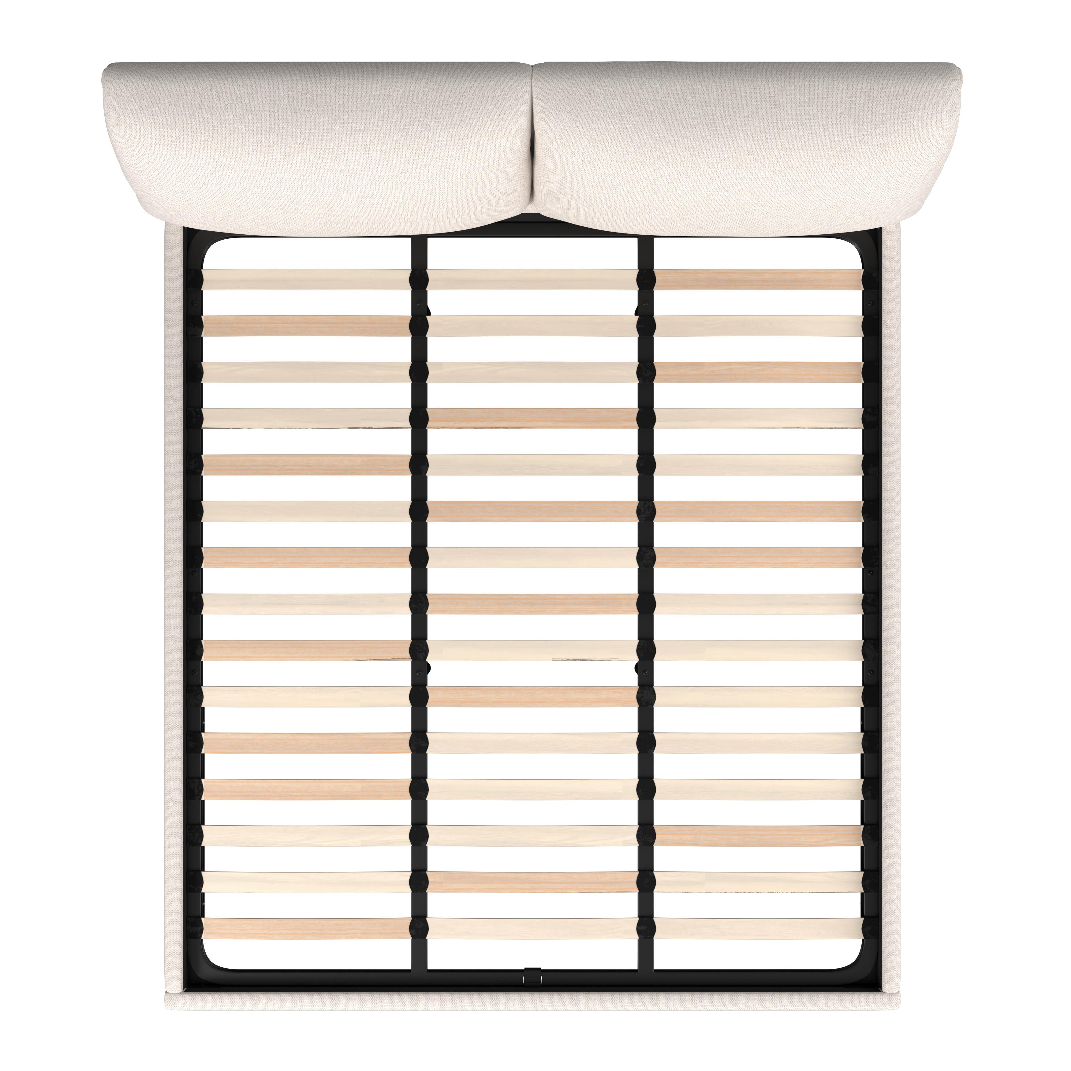 STOPPAD SÄNG PERLA - beige/svart, Modern, trä/textil (180/200cm) - Bessagi Home