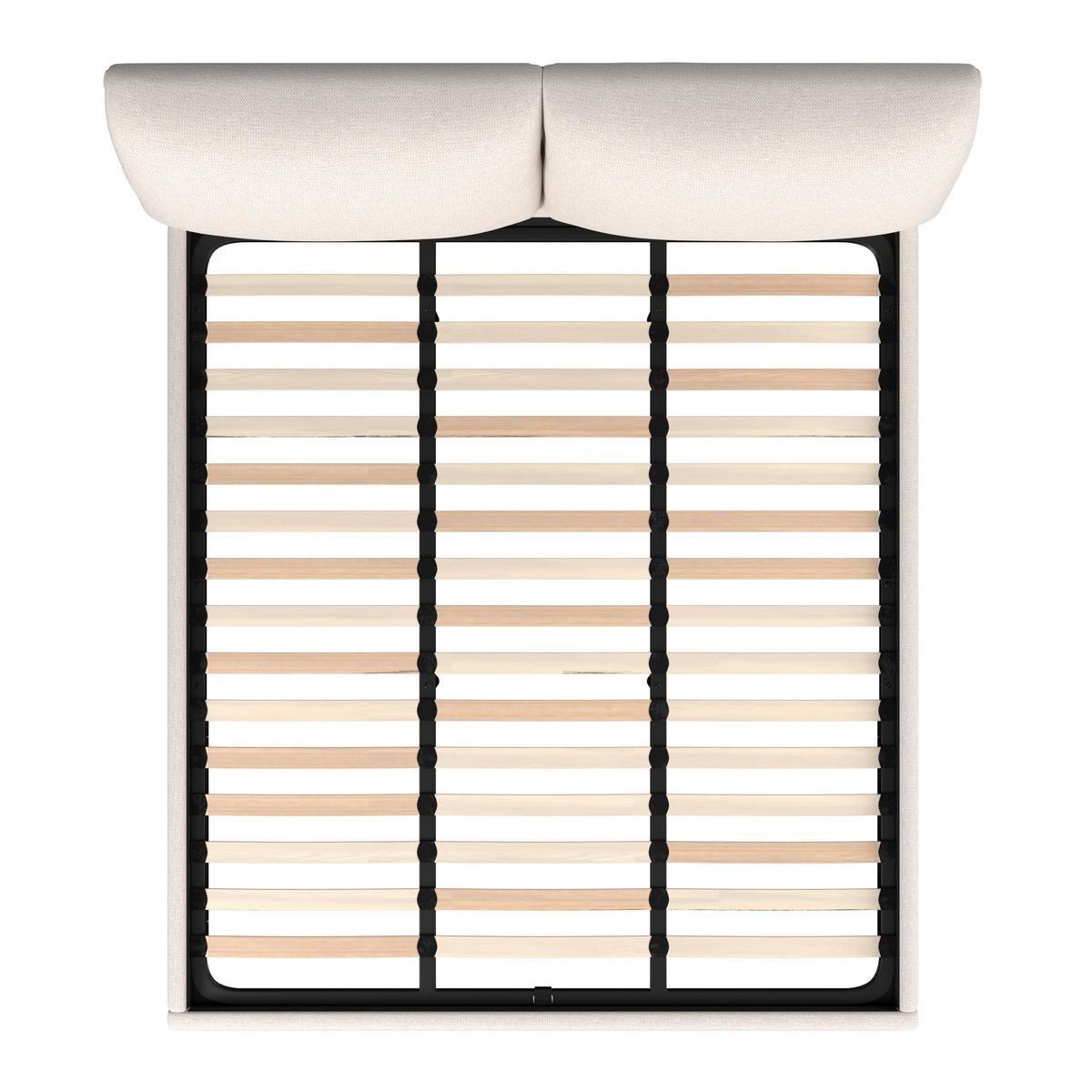 Polsterbett Perla Beige ca. 180x200 cm - Beige/Schwarz, MODERN, Holz/Kunststoff (180/200cm) - Bessagi Home