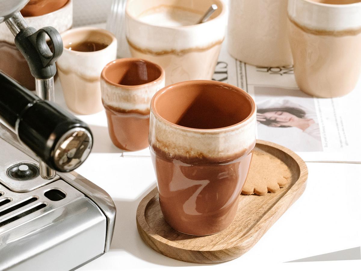 Set Skodelic Squeezy Mocha, 4-Delni - krem barve/umazano rjava, Basics, keramika (11/8cm) - Creatable