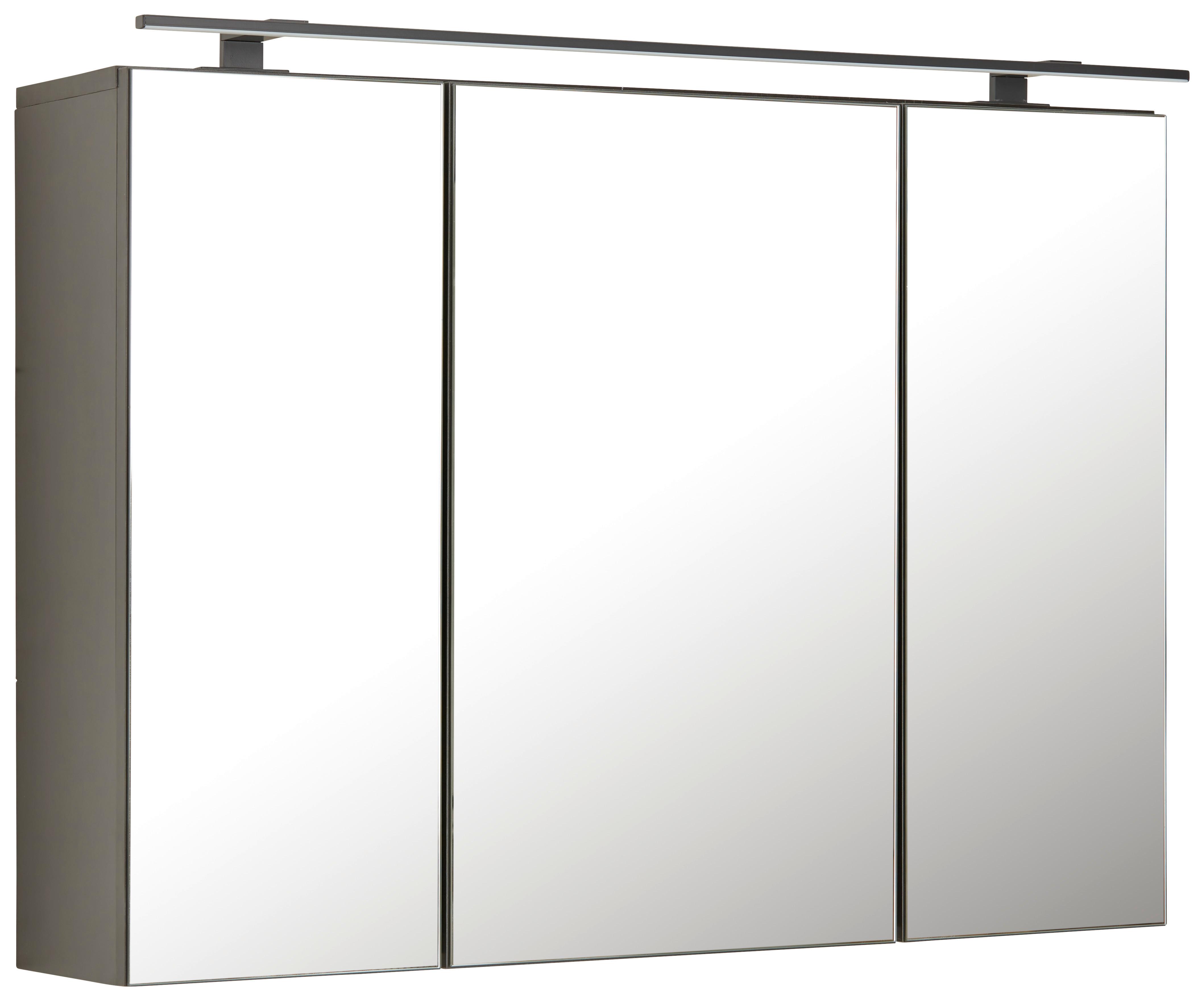 Spiegelschrank in Grau - MODERN, Holzwerkstoff/Metall (90/65/20cm) - Premium Living
