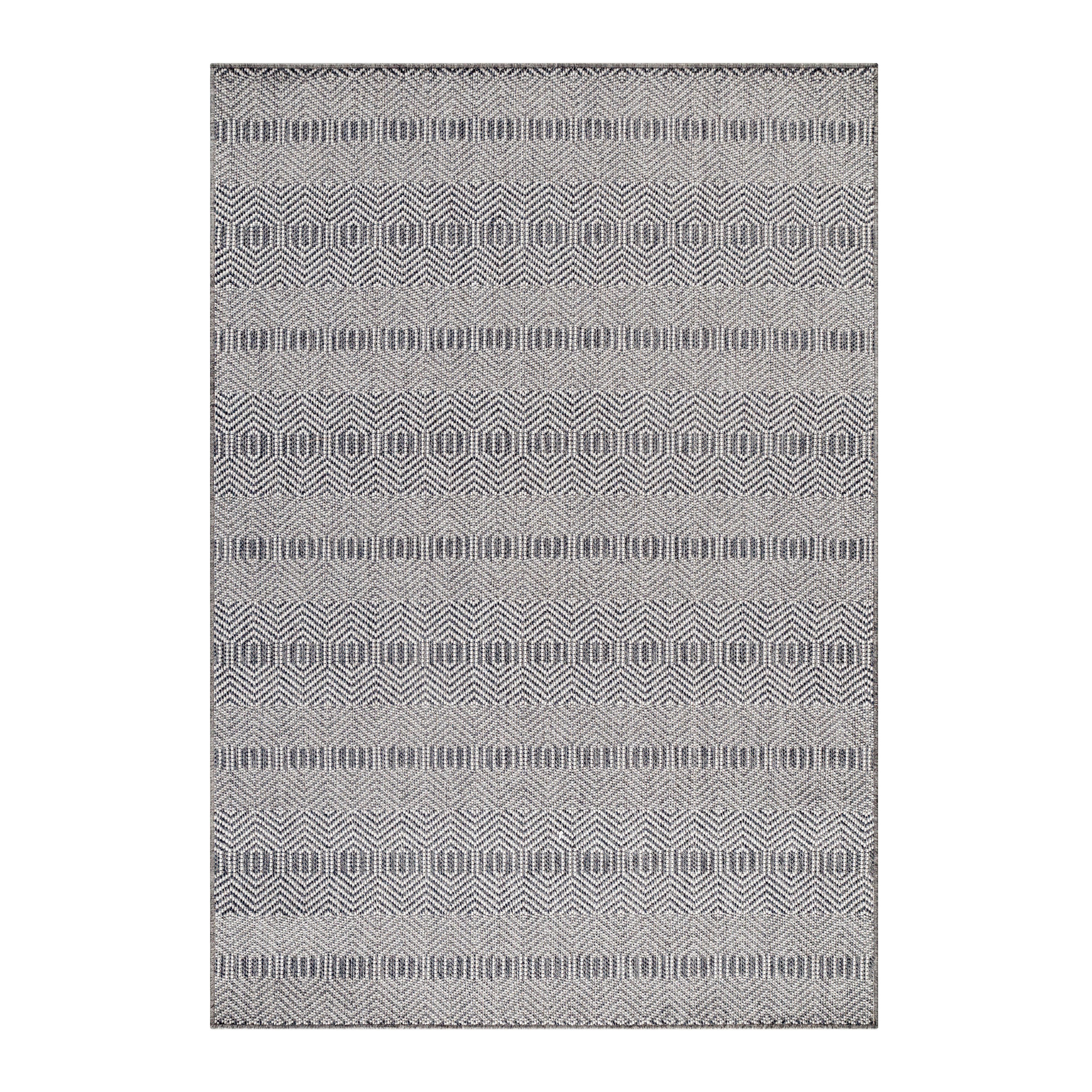 Flachwebeteppich Aruba Grau ca. 120x170cm - Grau, Design, Textil (120/170cm)