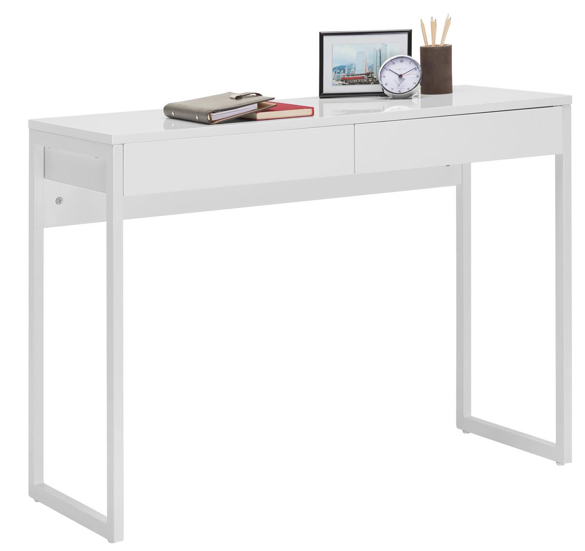 BIURKO CALAIS    -HOM IN- - biały, Design, materiał drewnopochodny/metal (102/40/76cm) - Hom`in