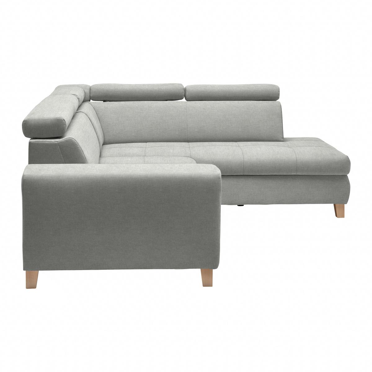 Ecksofa Lugo Grau - Grau, MODERN, Holz/Kunststoff (266/98/205cm) - Mömax