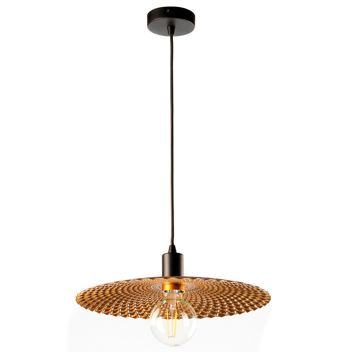 Hängeleuchte Golden Schwarz/Gold max. 22 Watt - Goldfarben/Schwarz, Natur, Metall (38/100cm)