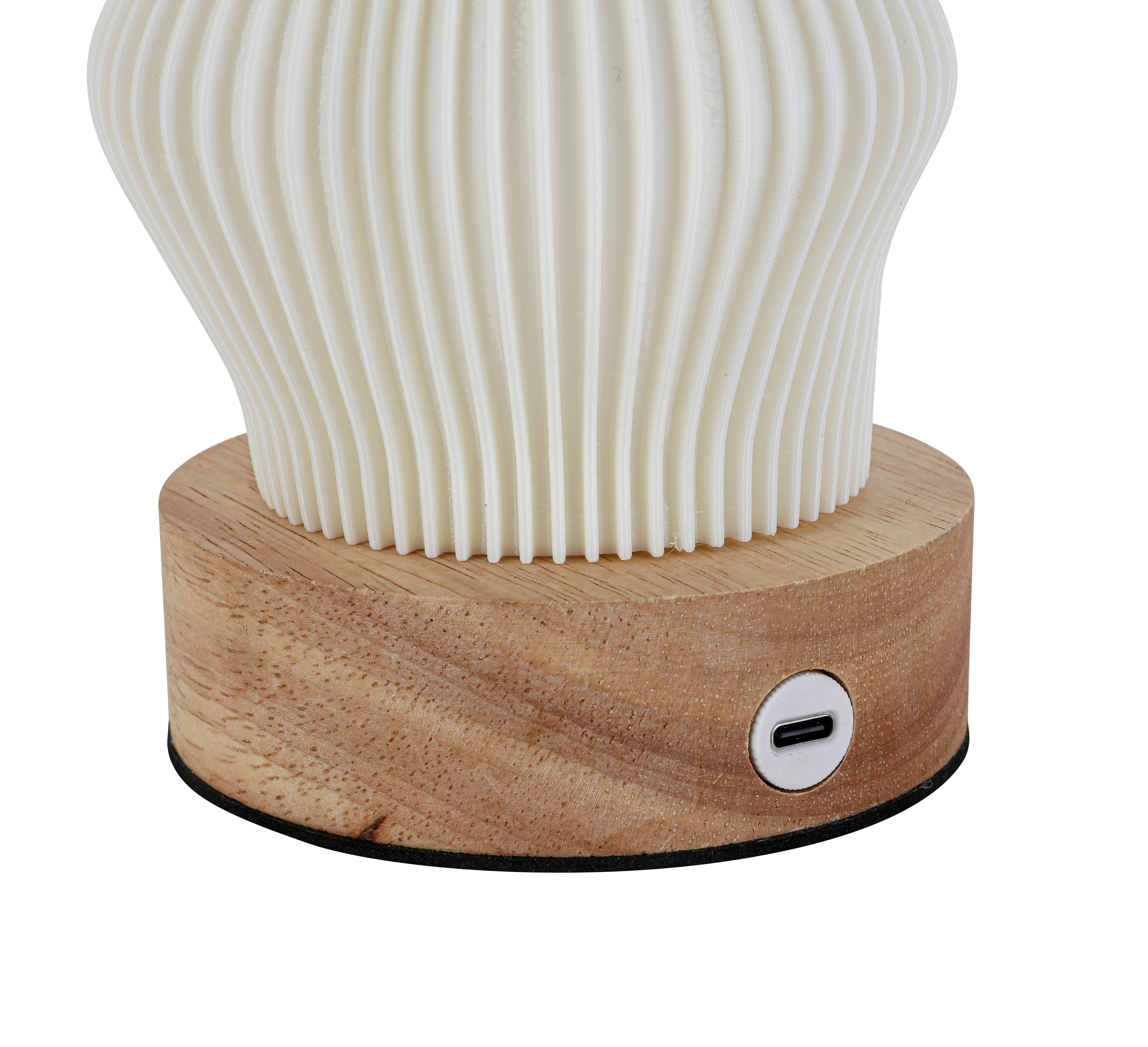 PORTABEL LAMPA GIRTL - vit/naturfärgad, Modern, metall/trä (14/21cm) - Mömax