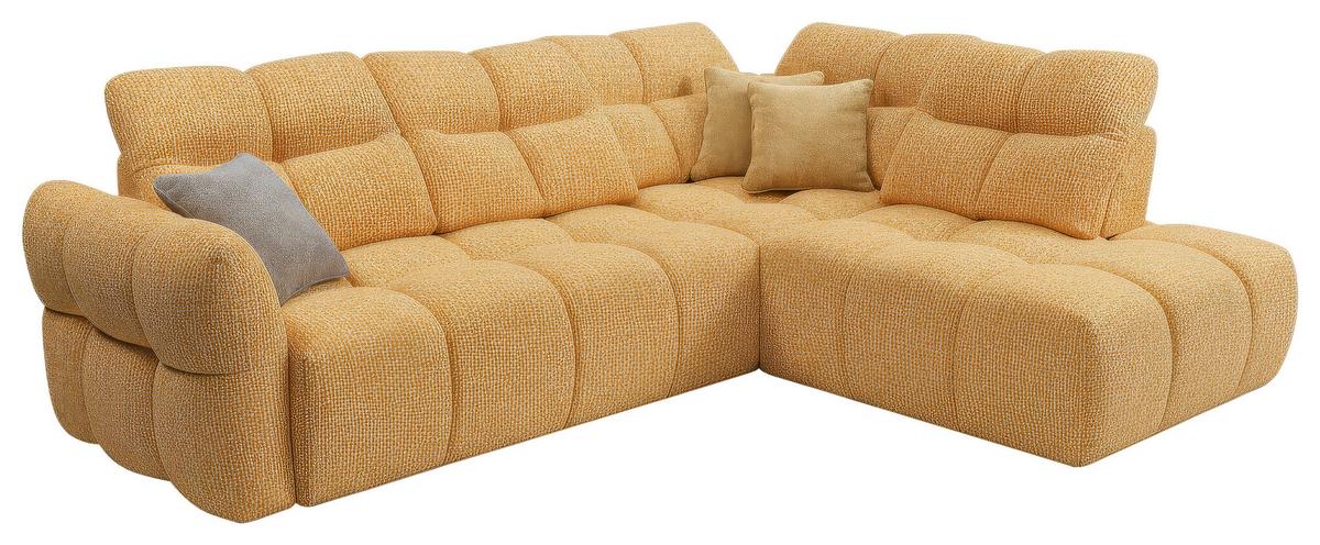 Kutna Garnitura Contempo - žuta/crna, Moderno, tekstil/plastika (277/90-98/225cm) - Premium Living