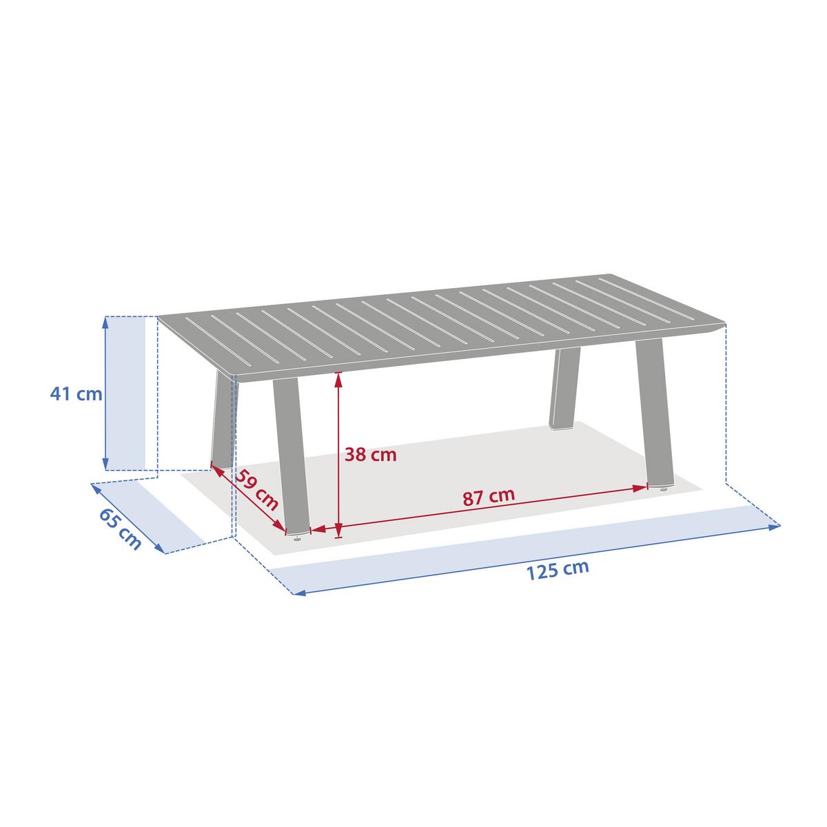 Set grădină Luzane - crem, Basics, metal/textil (291,5/87/152cm)