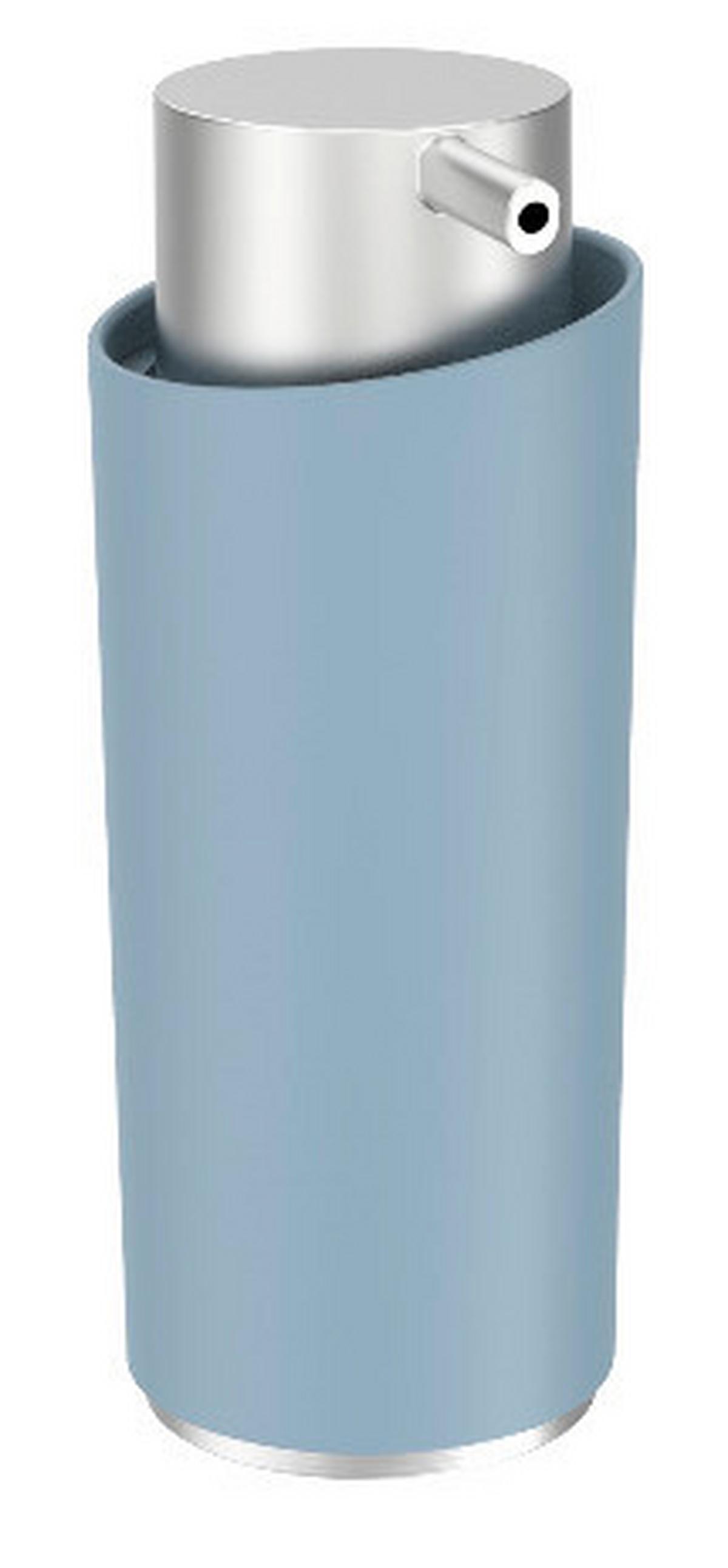 Seifenspender Chris in Blau - Blau, MODERN, Kunststoff/Metall (7,6/15,9/6cm) - Premium Living
