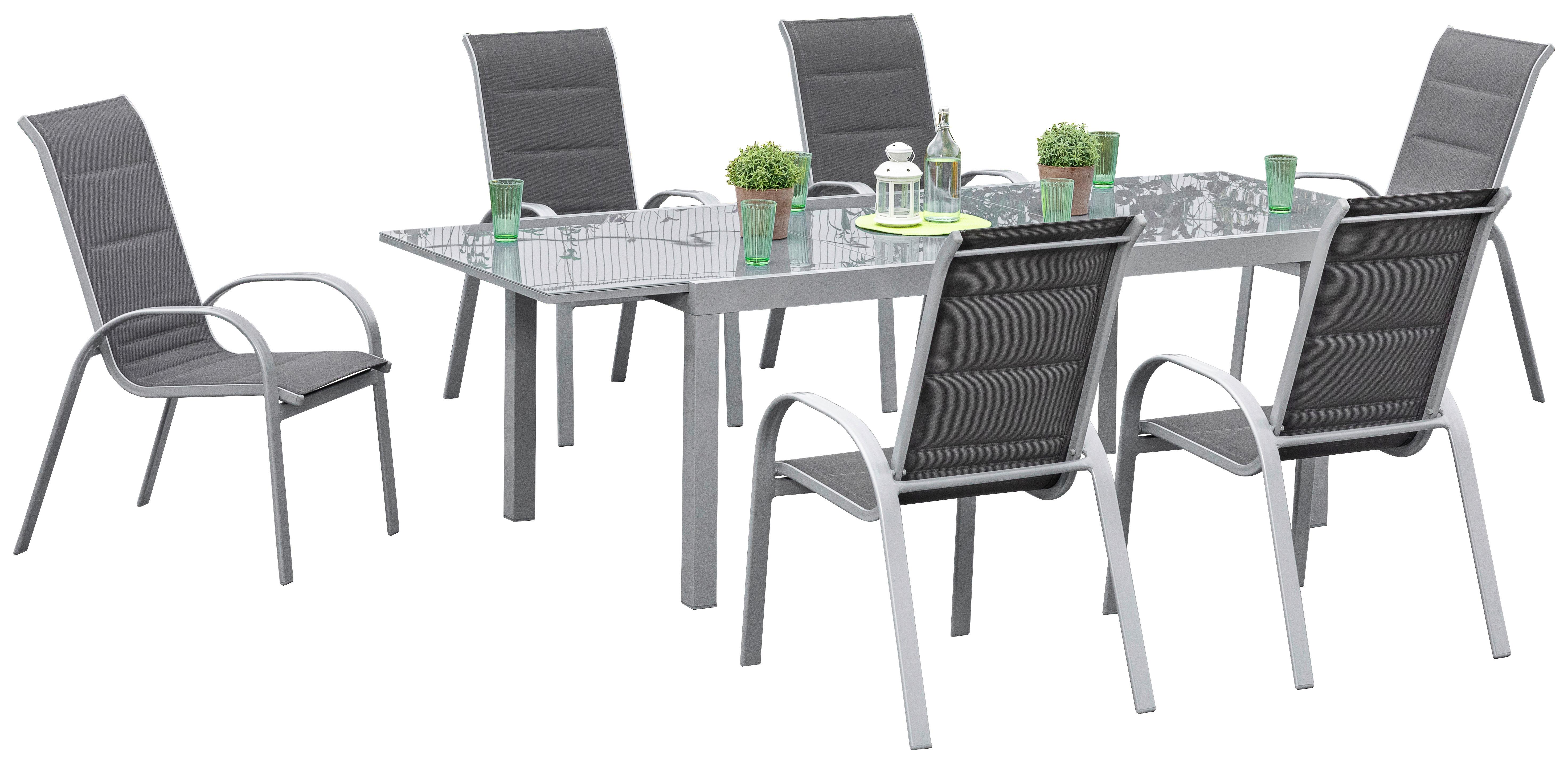 Vrtni Set Amalfi Di Lusso, 7-Delno, Rjava - srebrne barve/rjava, Konvencionalno, kovina/steklo - Gardenson