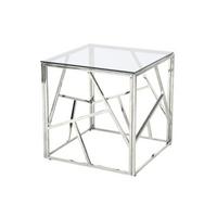 Mizica Steel, Srebrna - srebrne barve/prozorno, Design, kovina/steklo (55/55/55cm) - Livetastic