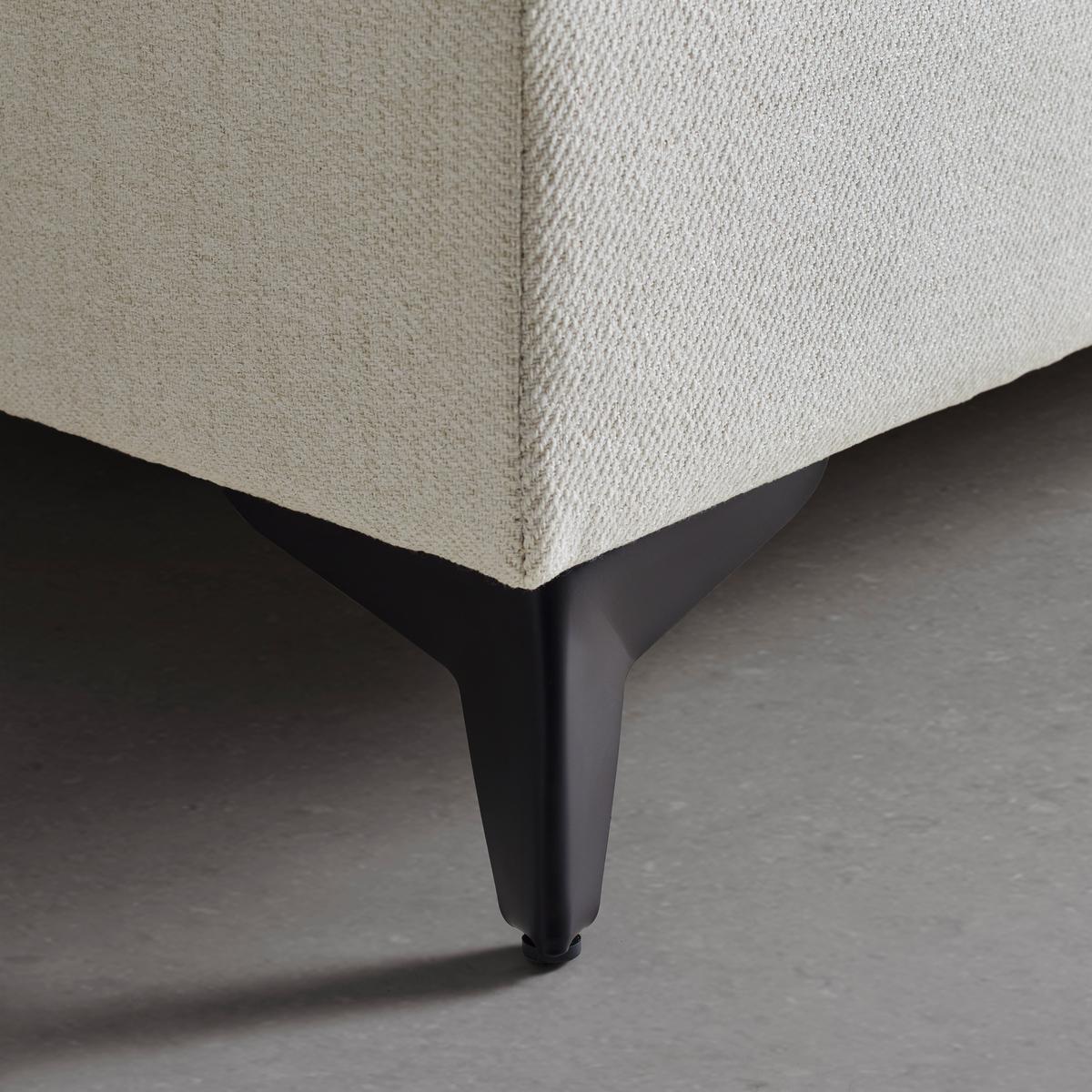 Boxspringbett Bari in Creme ca. 140x200cm - Creme/Schwarz, KONVENTIONELL, Textil/Metall (140/200cm) - Mömax