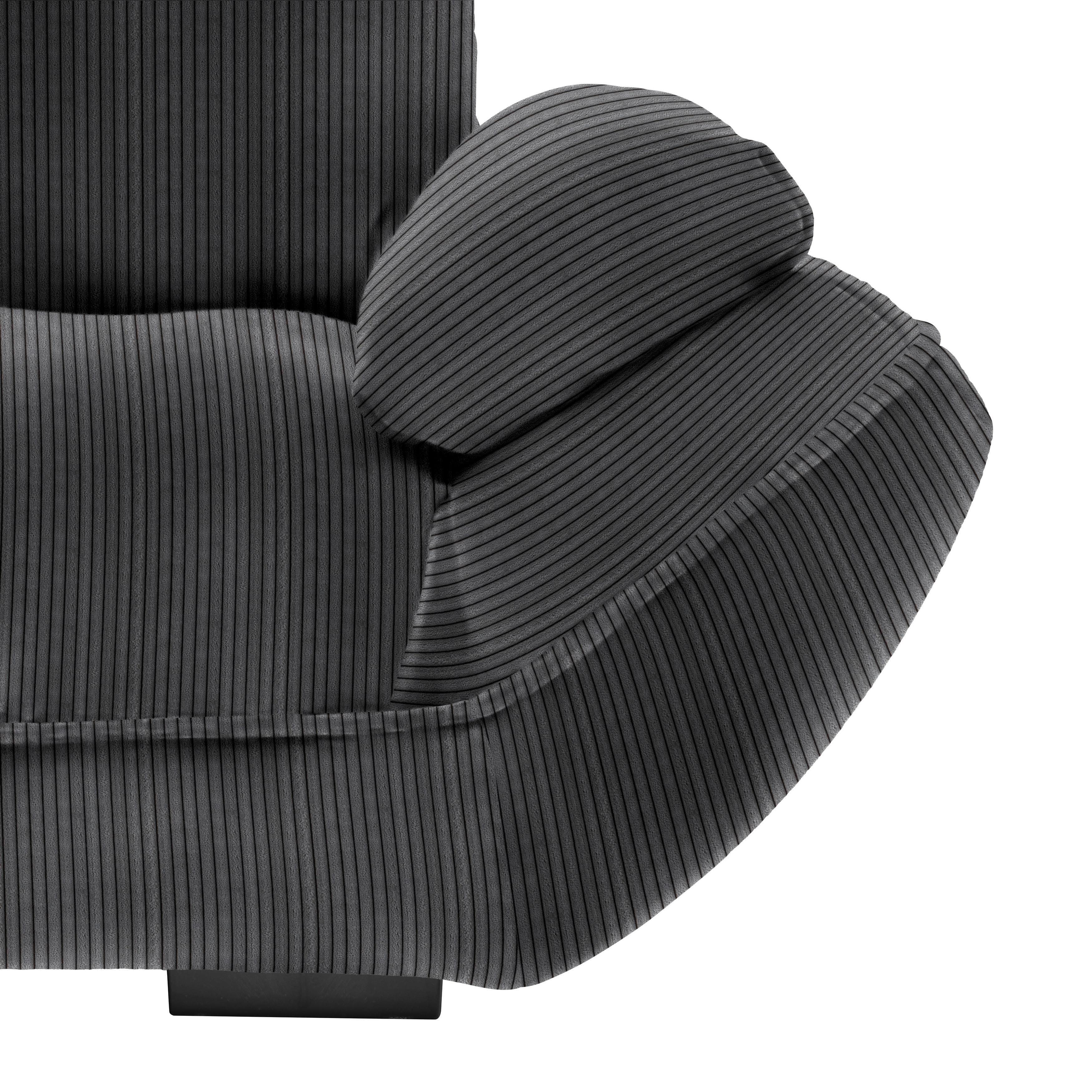 Wohnlandschaft Vivo Anthrazit - Anthrazit/Schwarz, MODERN, Kunststoff/Textil (179/63/317cm) - Premium Living