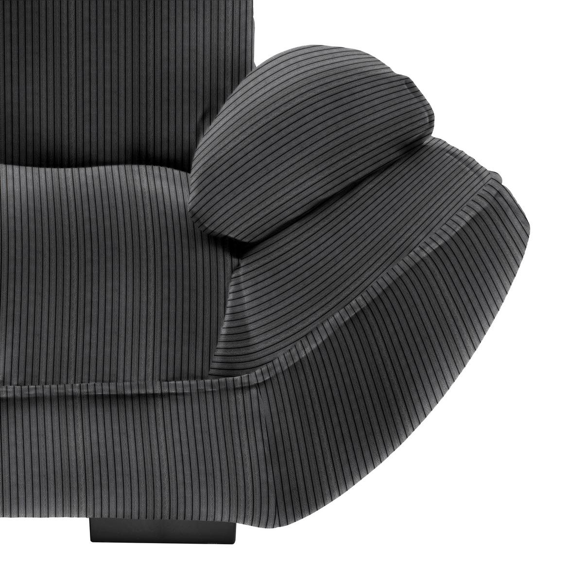 Wohnlandschaft Vivo Anthrazit - Anthrazit/Schwarz, MODERN, Kunststoff/Textil (179/63/317cm) - Premium Living