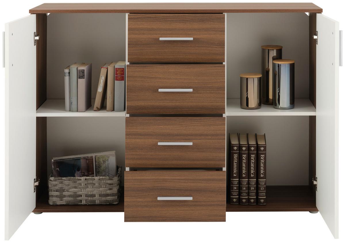 Komoda Ina 03 - barve aluminija/hrast artisan, Moderno, umetna masa/leseni material (132/94,8/38,3cm)