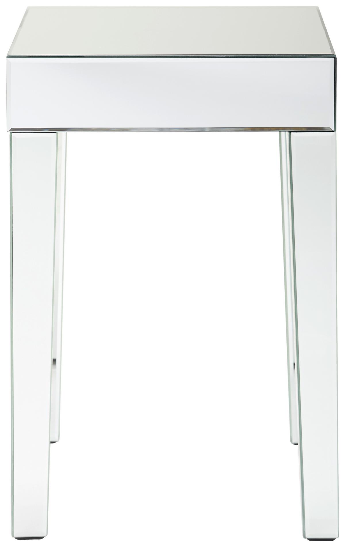 STOLIK BOCZNY LENA - przejrzysty, Trend, materiał drewnopochodny/szkło (40/40/60cm) - Xora