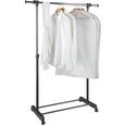 Kleiderwagen Schwarz/Silberfarben - Silberfarben/Schwarz, Kunststoff/Metall (85-148,5/95-170/44cm) - Mömax modern living Kleiderwagen Schwarz/Silberfarben - Silberfarben/Schwarz, Kunststoff/Metall (85-148,5/95-170/44cm) - Mömax modern living