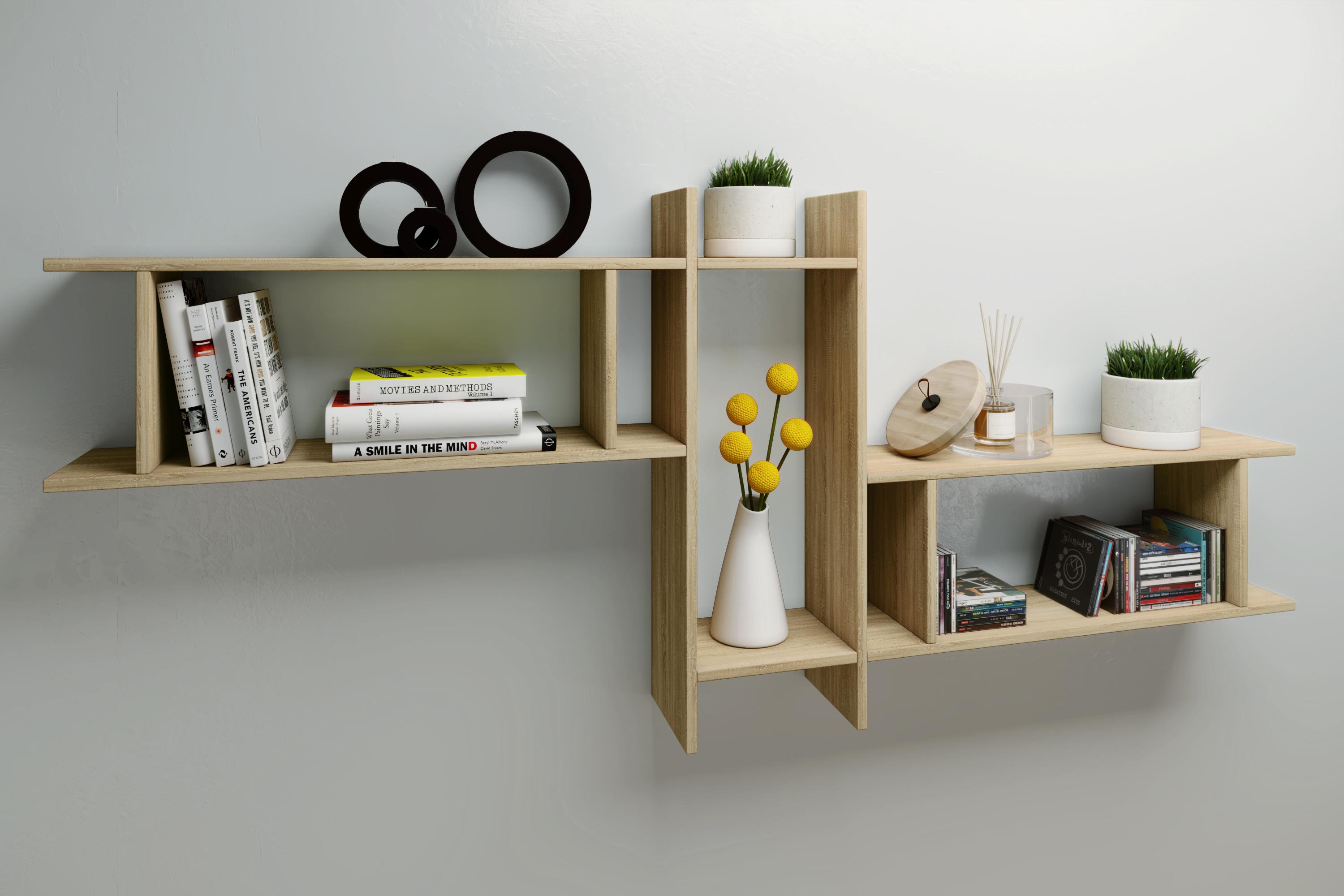 Wandregal Sirola Maxi ca. 188x80x20 cm Sonoma Eiche - Sonoma Eiche, KONVENTIONELL, Holzwerkstoff (188/80/19,7cm) - MID.YOU