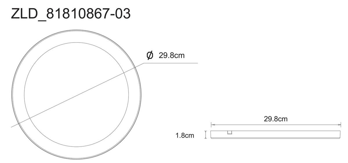 Plafonieră cu LED Lasse - alb, Konventionell, plastic (29,8/1,8cm) - Mömax