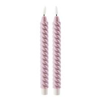 Led-es Hengergyertyaszett 2db/csomag Twist - lila, Konventionell, műanyag (2/25cm) - Modern Living