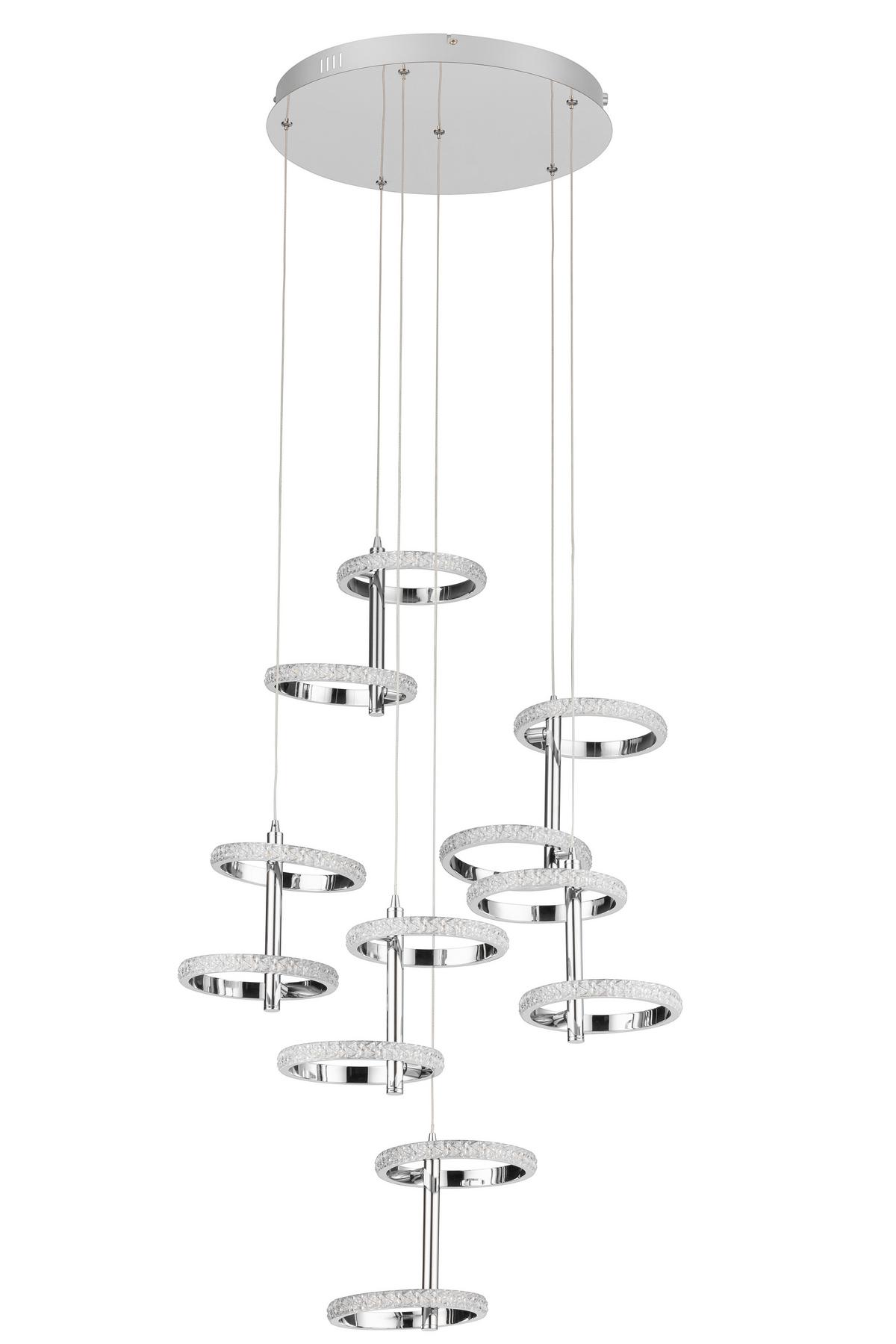 LED-Hängeleuchte Rong Chromfarben max. 40 Watt - Chromfarben, MODERN, Kunststoff/Metall (60/60/120cm)