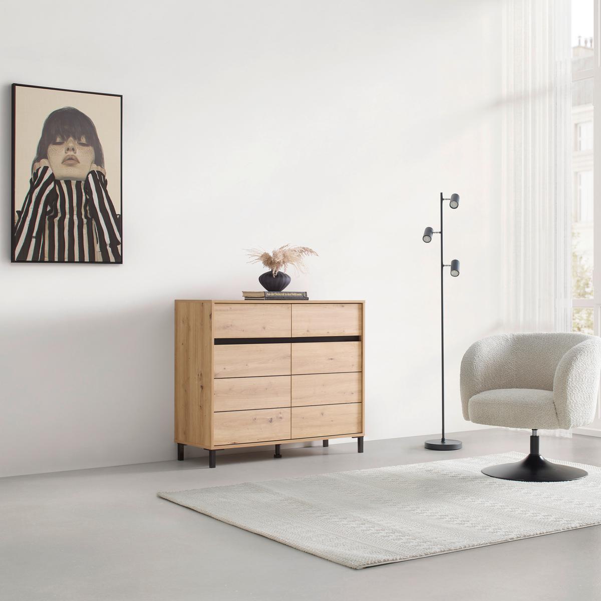 Kommode Arran Eiche Artisan - Eiche Artisan, Modern, Holzwerkstoff (106/90/40cm) - Mömax