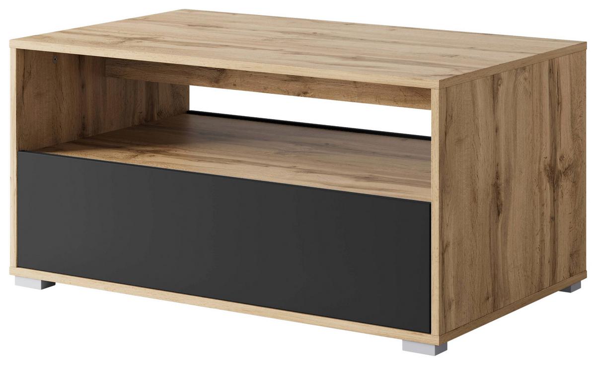 Klubska Miza Nairobi-ii, Barva Hrasta, Črna - hrast wotan/črna, Trend, umetna masa/leseni material (90/45/55cm) - Livetastic