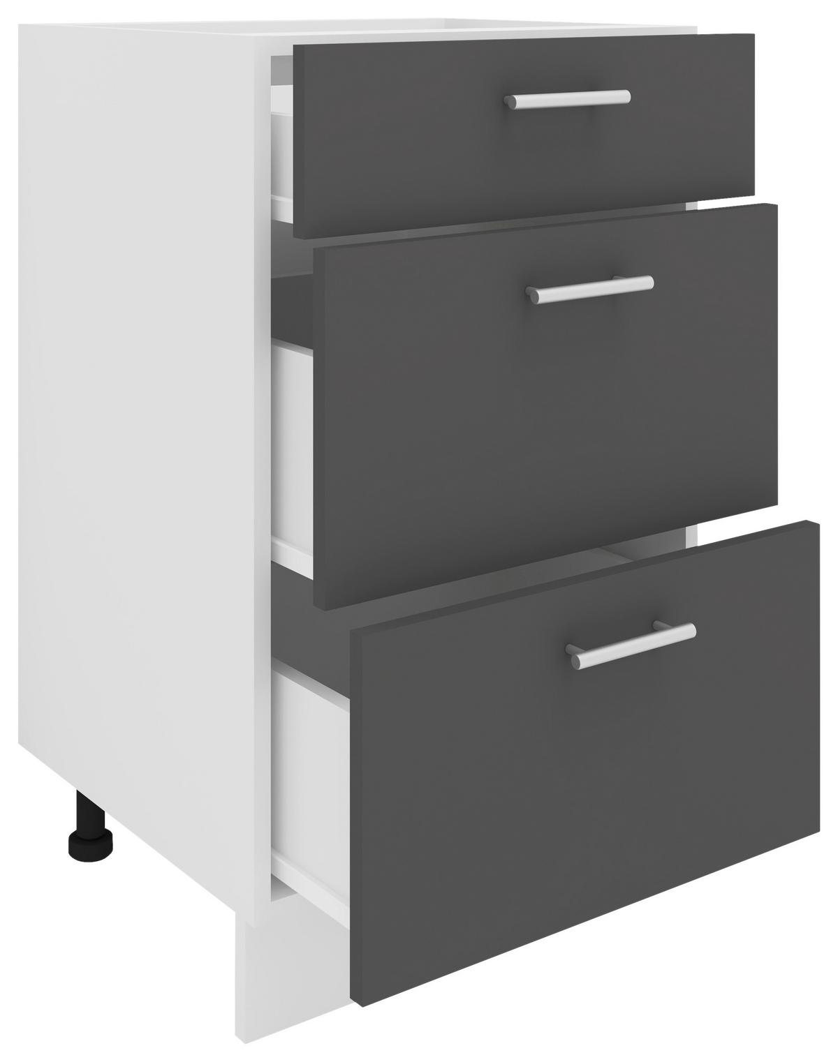 Kuhinjska Spodnja Omarica Esilo, Bela - bela/barve aluminija, Konvencionalno, kovina/leseni material (50/82/46cm) - MID.YOU