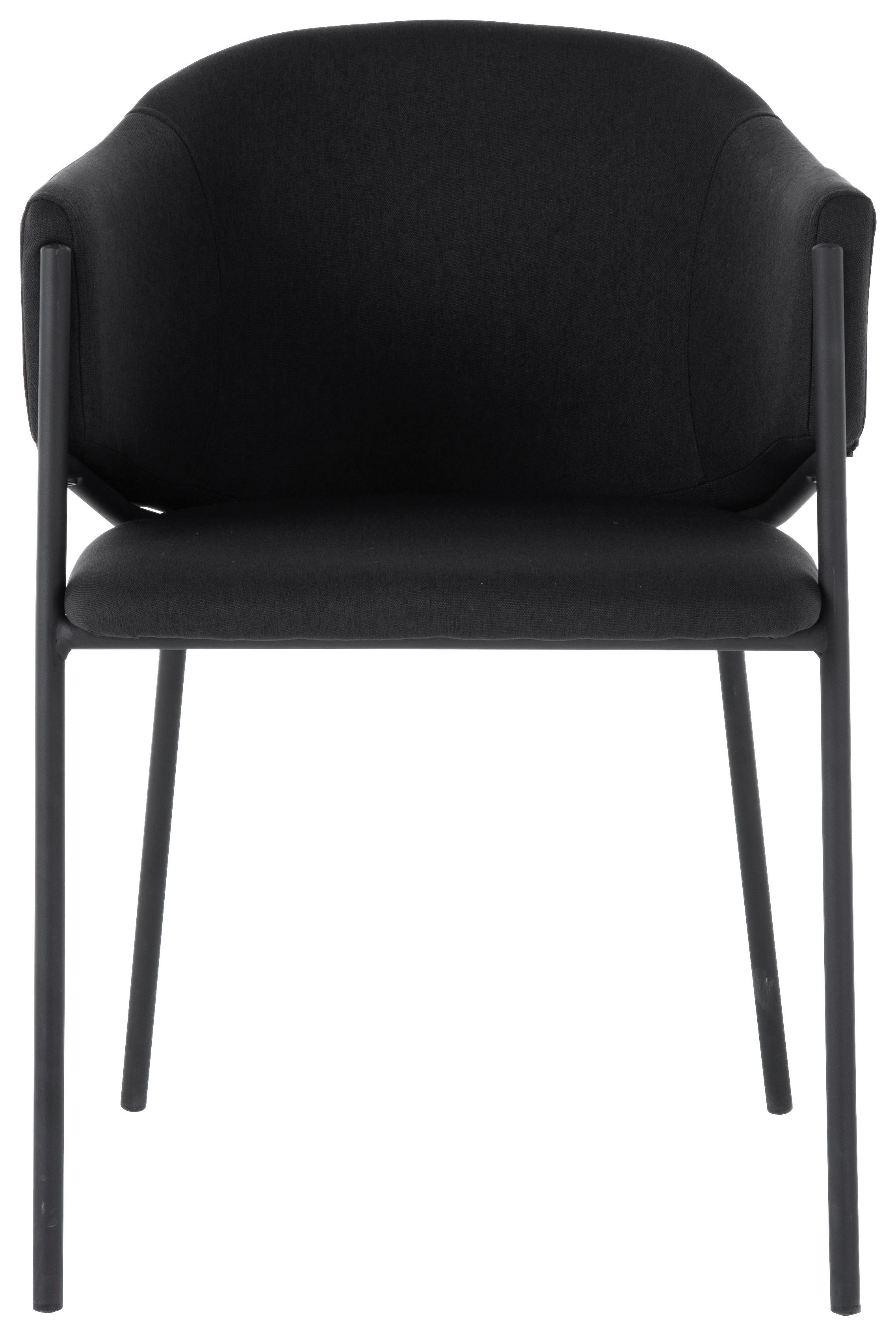 KRZESŁO Z PODŁOKIETNIKAMI CHRIS - czarny, Modern, metal/drewno (53/77/60cm) - MID.YOU