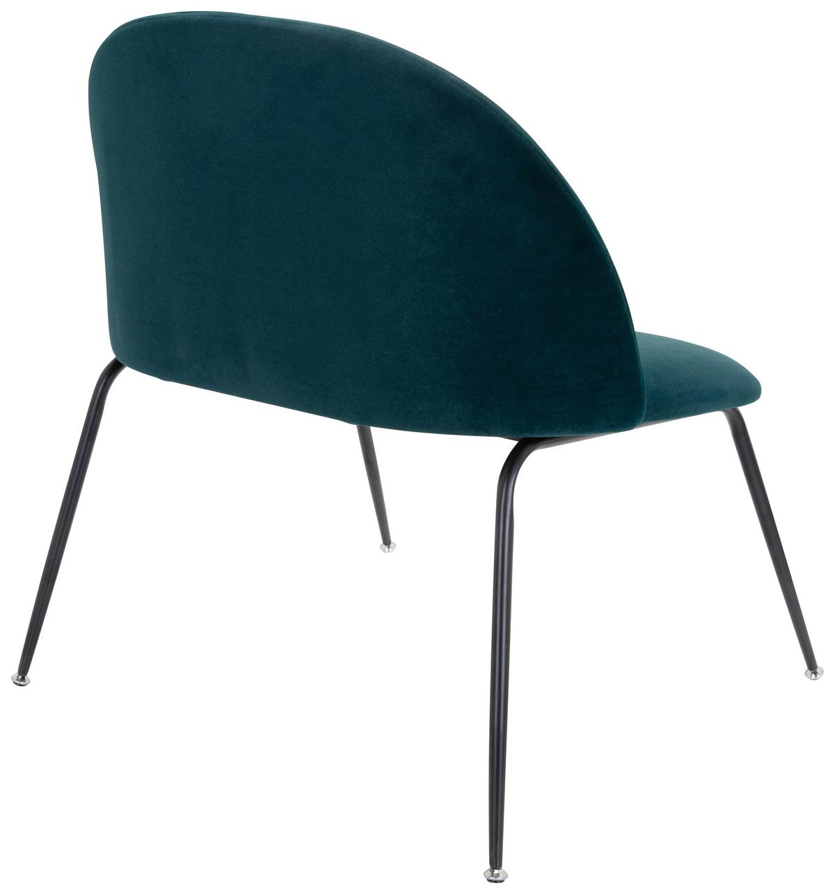 Stol Velvo, Barva Petroleja - barve petroleja/črna, Basics, kovina/tekstil (72/80/65cm) - MID.YOU