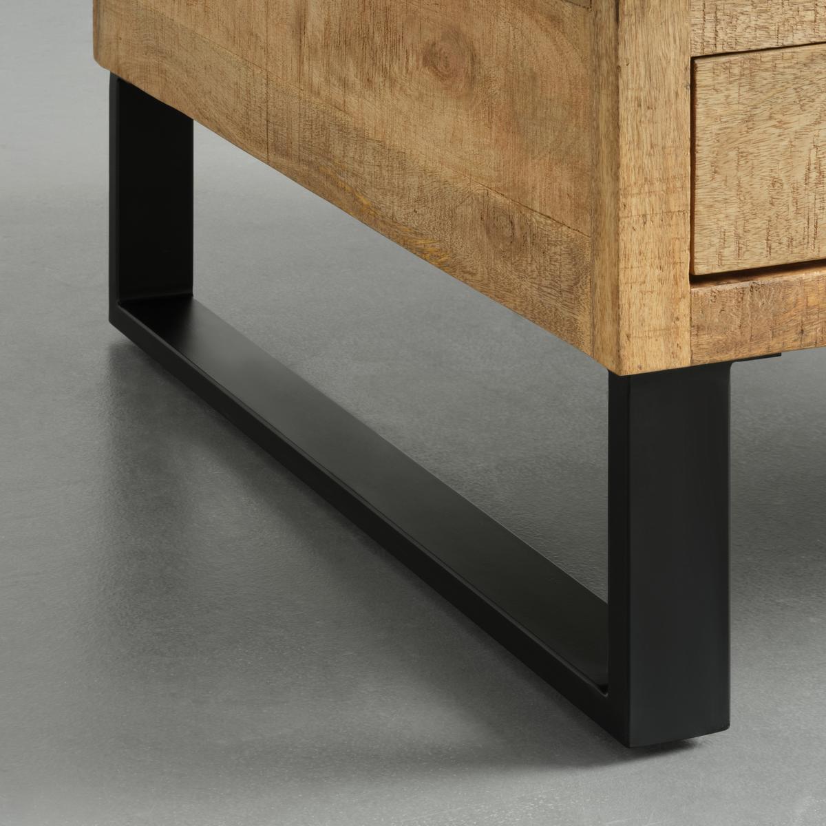 Couchtisch Everest in Naturfarben/Schwarz - Schwarz/Naturfarben, Natur, Holz/Metall (80/40/80cm) - Mömax