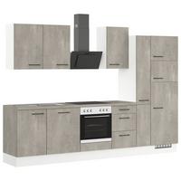 Küchenblock IBZ ohne Geräte ca. 310 cm Grau - Schwarz/Weiß, Design, Holzwerkstoff/Metall (310cm) - Impuls