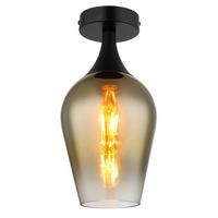 Stropna Svjetiljka Zlatna Boja - prozirno/zlatne boje, Design, staklo/metal (15/30cm) - Globo