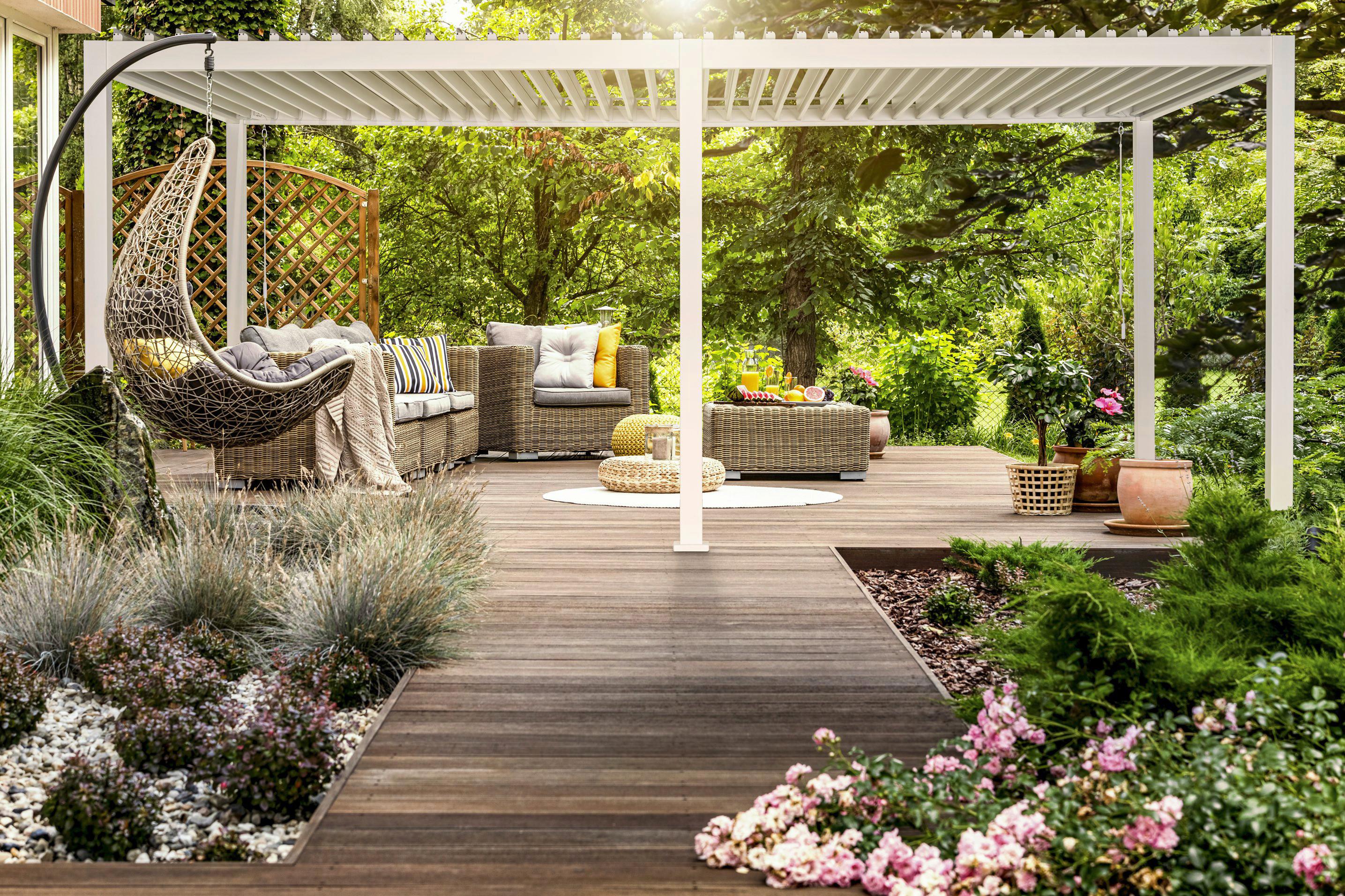 Pavillon Mirador ca. 600x250 cm Weiß - Weiß, MODERN, Metall (600/250/300cm) - Gardenson
