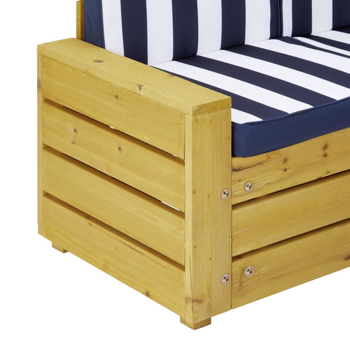 Kindergartenset Daisy Blau/ Weiß Tanne/Textil - Blau/Weiß, MODERN, Holz/Textil (116/47,5/73,5cm) - Bessagi Kids