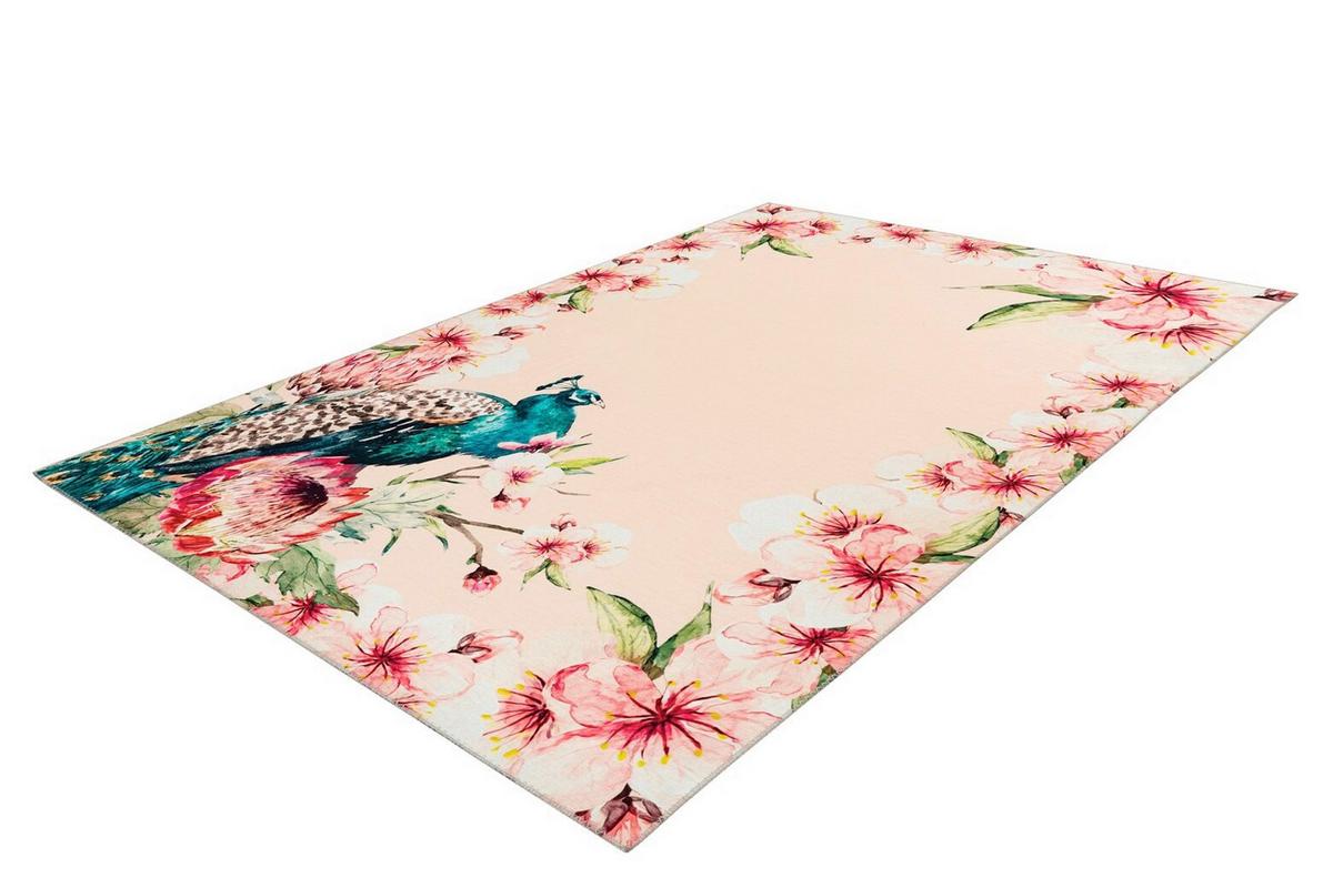 Flachwebeteppich Blossom 125 Multi/creme 80x150 - Multicolor/Creme, Basics, Textil (80/150cm) - Kayoom